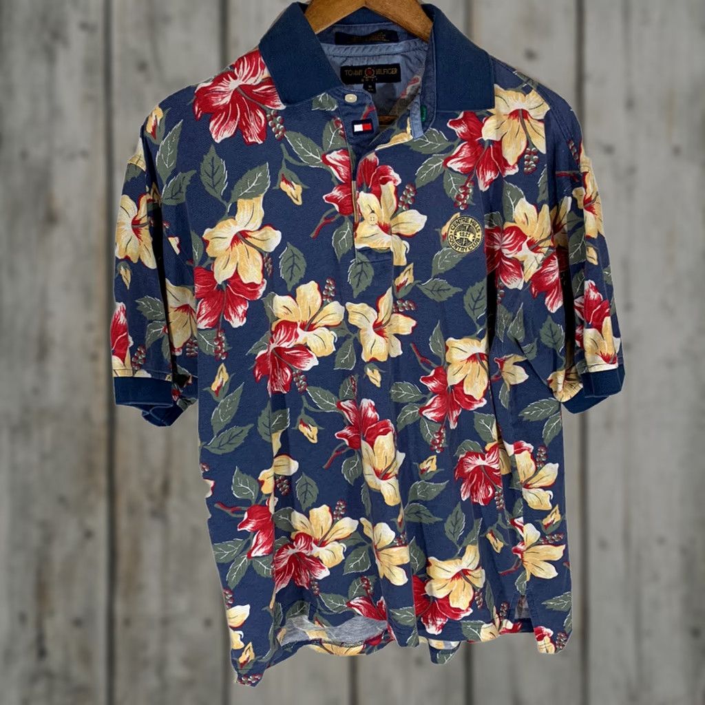 Tommy Hilfiger Tommy Hilfiger Men's Golf Polo Medium Multicolor Floral Size US M / EU 48-50 / 2 - 1 Thumbnail
