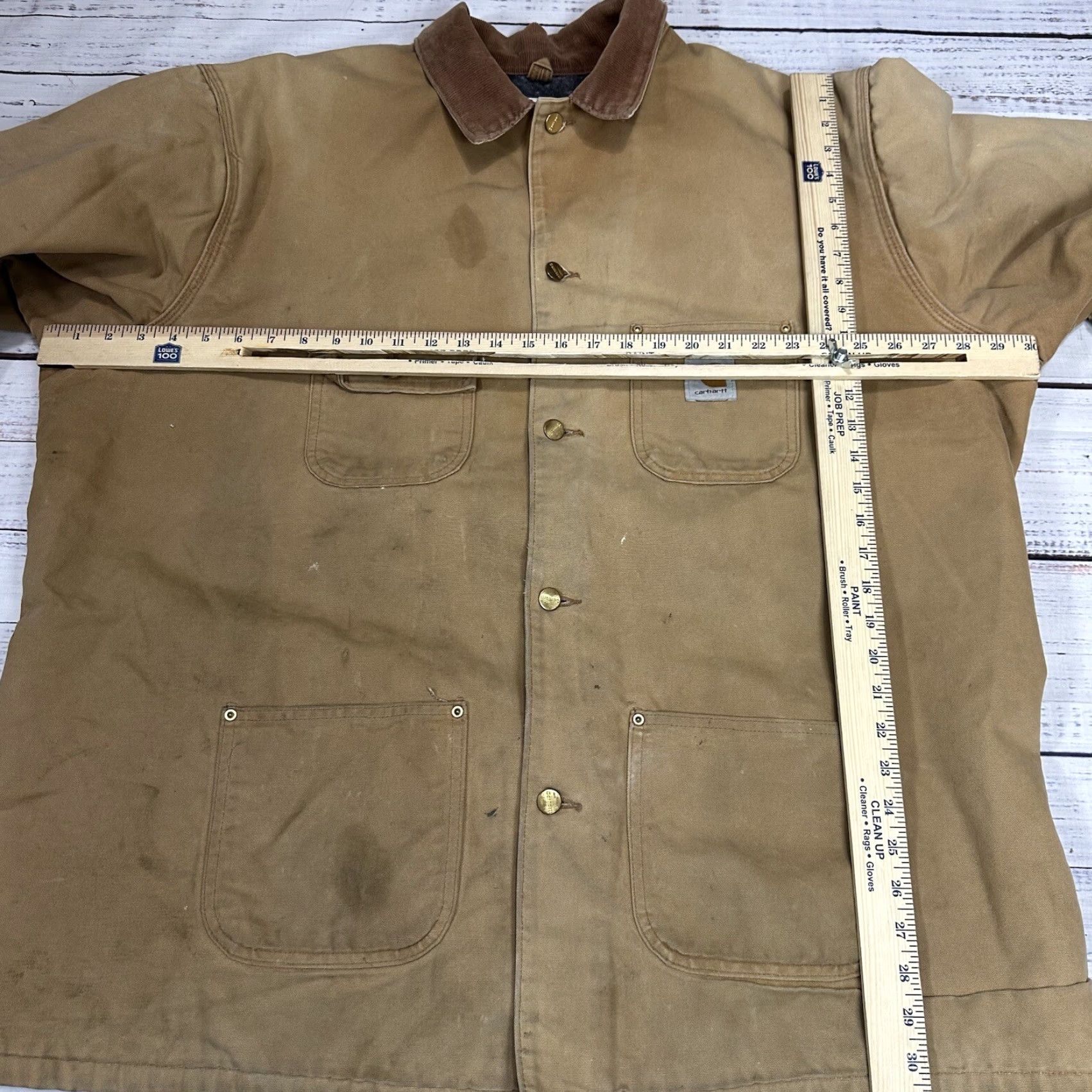 Carhartt VTG Carhartt Jacket Men 52 Tall Tan Brown Trucker Blanket Lined 4 Pocket Size US L / EU 52-54 / 3 - 2 Thumbnail