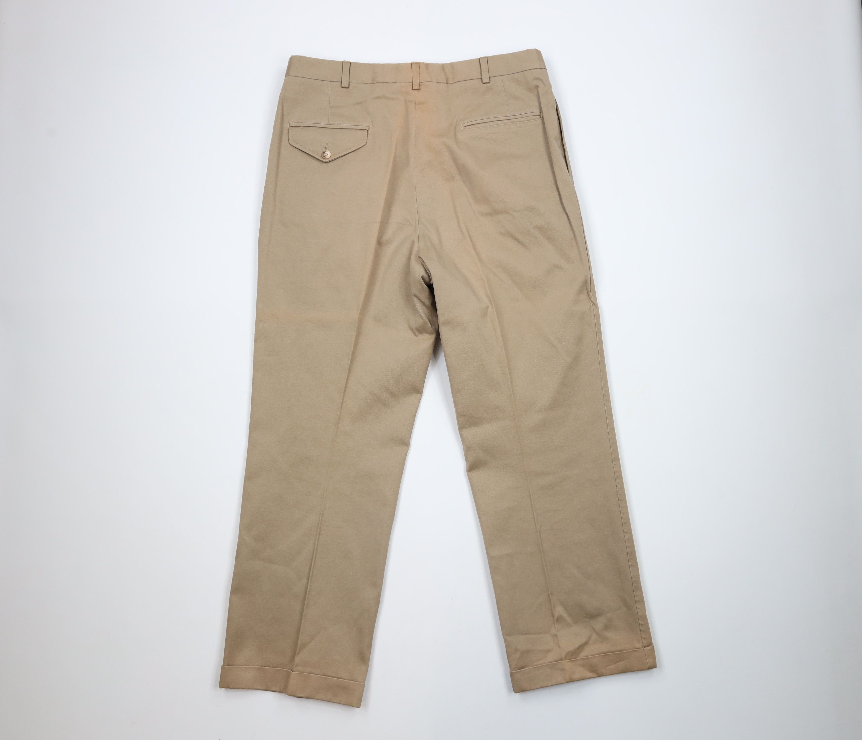 Lands' End × Vintage Vintage 70s Lands End Pleated Cuffed Wide Leg Pants USA Size US 36 / EU 52 - 10 Thumbnail