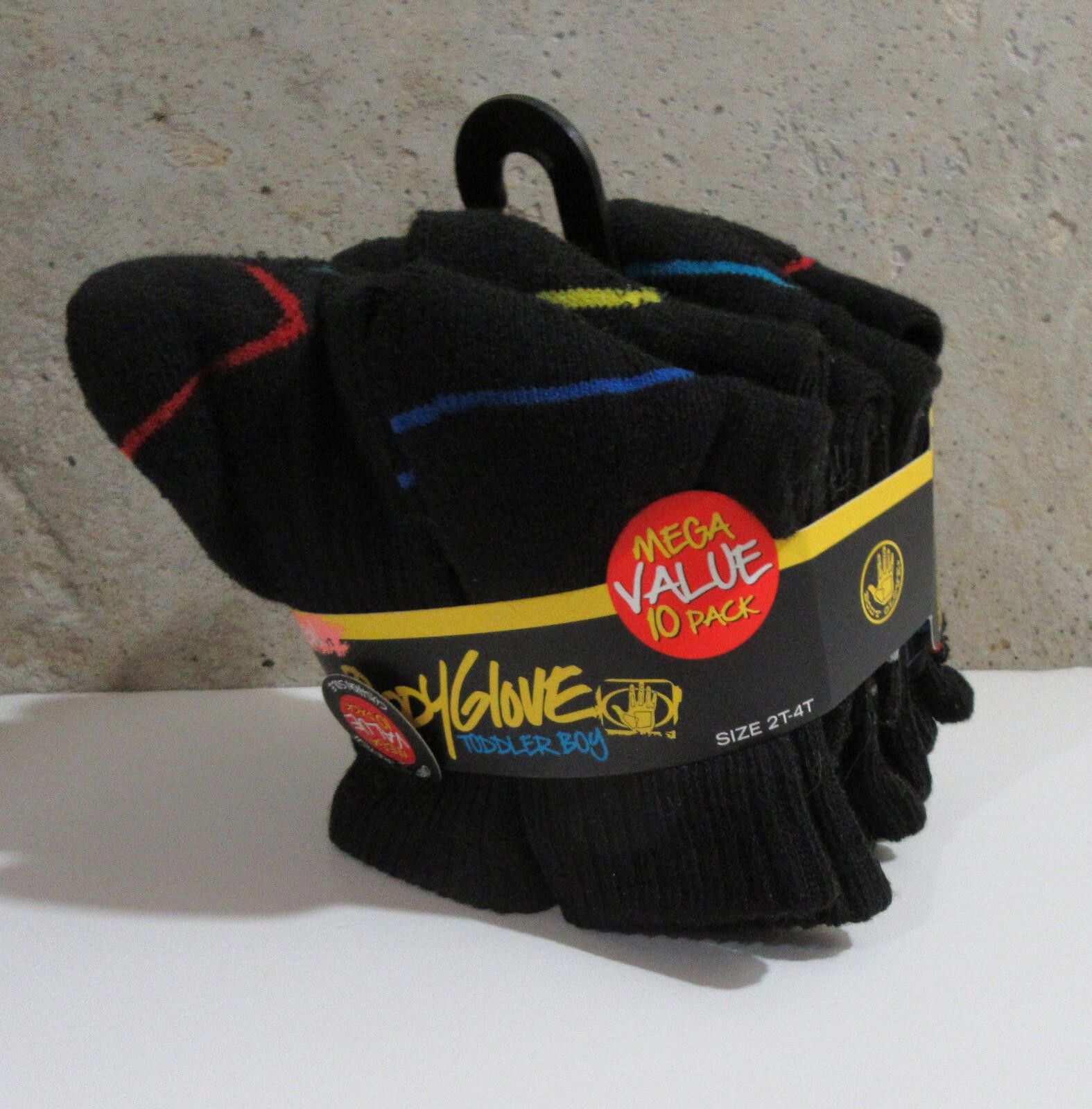 Body Glove Toddler Boys Body Glove Crew Socks Black 10 pack Size 2T-4T Size ONE SIZE - 3 Thumbnail