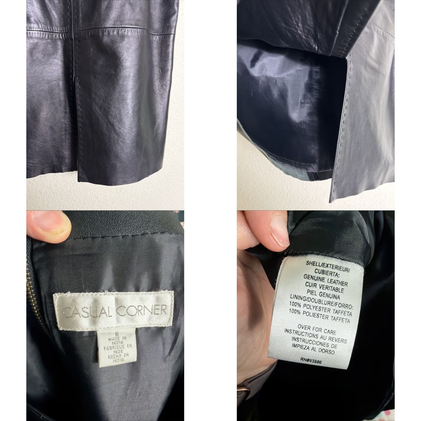 Vintage VINTAGE Y2K Casual Corner Women’s Skirt A-Line 6 Black Leather Knee Length Lined Flaw Scuff Size 28" / US 6 / IT 42 - 11 Thumbnail