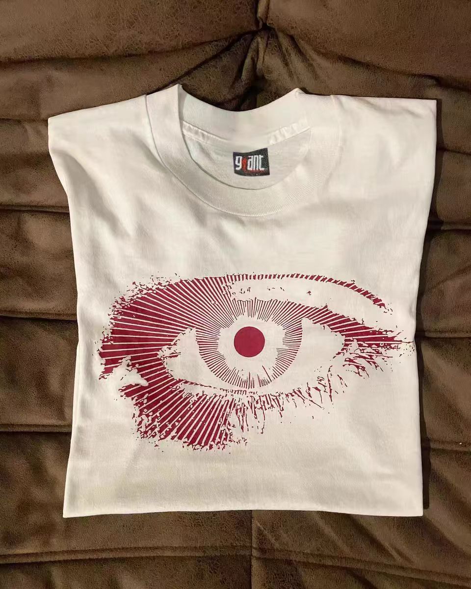 Japanese Brand White Loose Eye Print Short Sleeve T-Shirt Size US XL / EU 56 / 4 - 1 Thumbnail