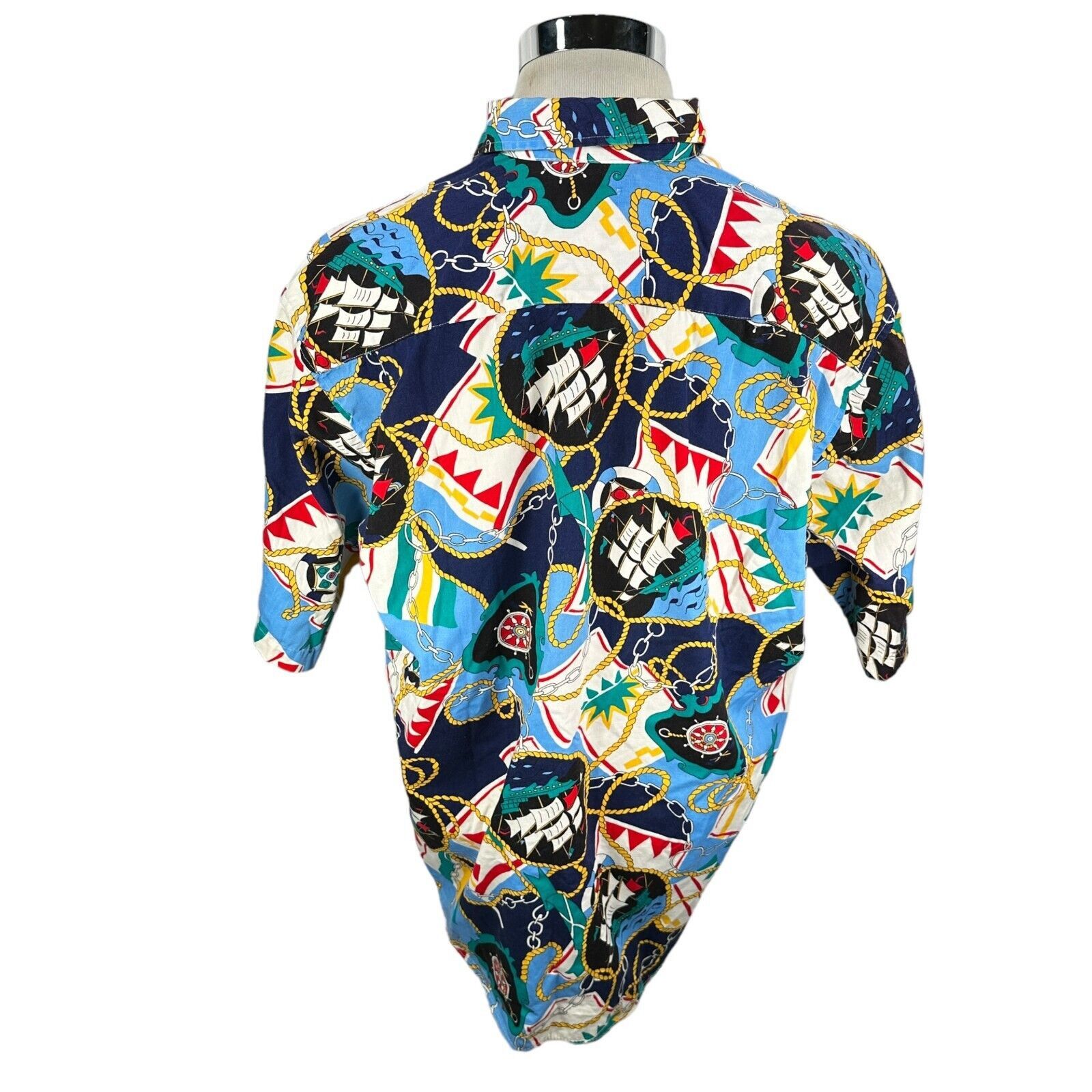The Unbranded Brand Vintage Tango Max Raab Shirt Men’s L Blue Gold AOP Nautical Size US L / EU 52-54 / 3 - 5 Thumbnail