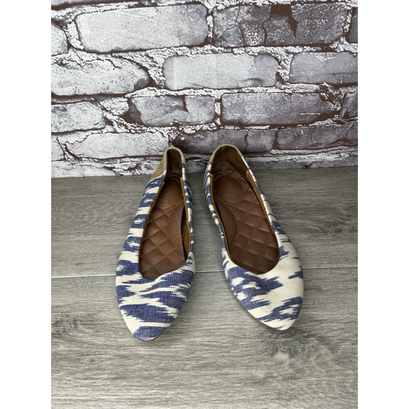 REEF Reef Bochica 2 Canvas Blue White Pointed Toe Ballet Flats Wo Size US 8.5 / IT 38.5 - 10 Thumbnail