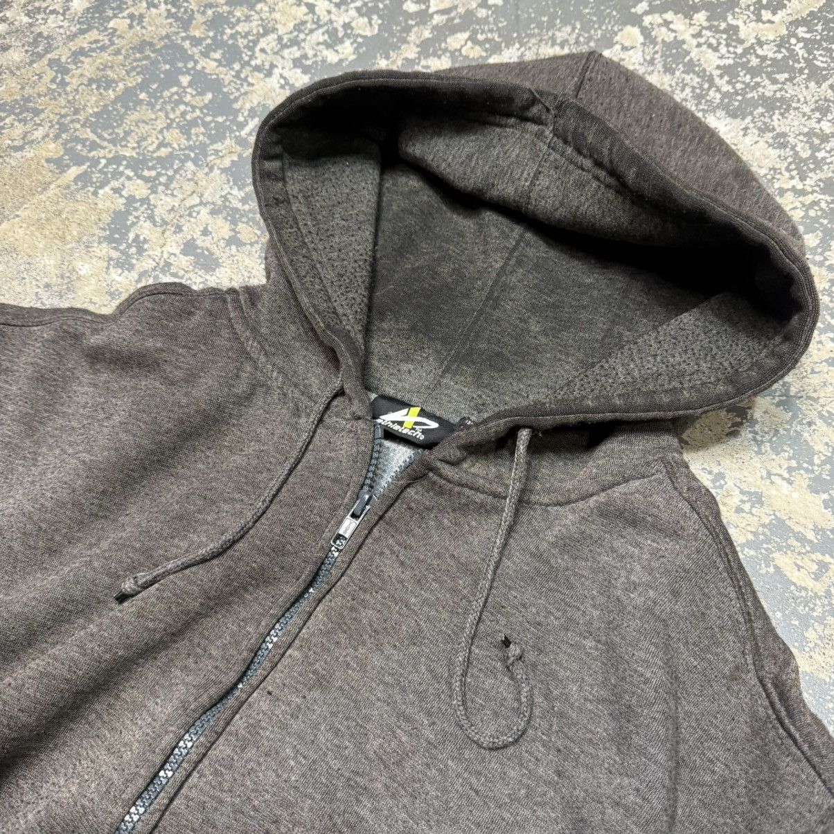 Vintage Vintage Athletech Black/Grey Waffle Thermal Zip Hoodie Sweat Size US XL / EU 56 / 4 - 5 Thumbnail