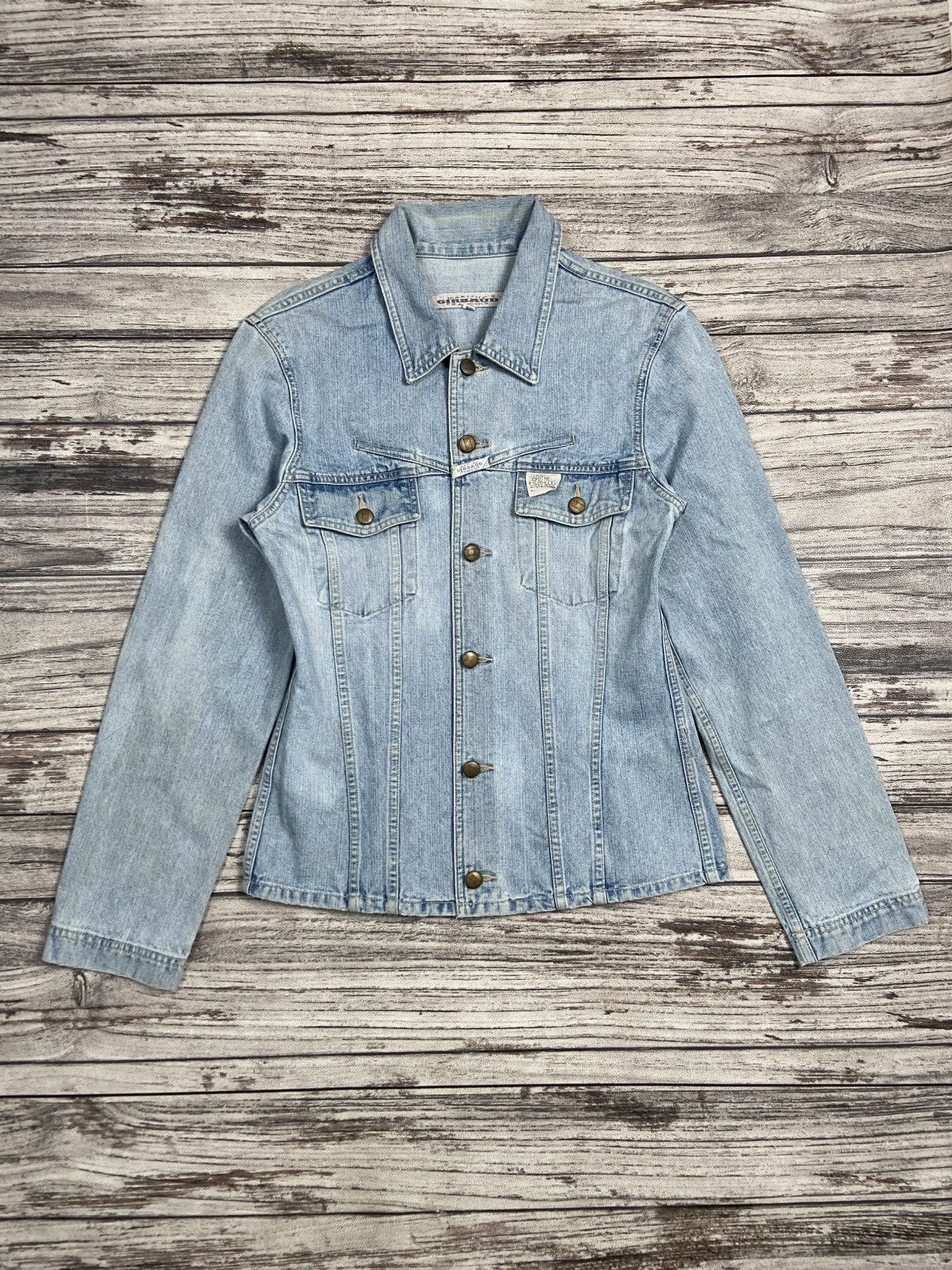 Marithe + Francois Girbaud × Vintage 00s Marithe Francois Girbaud Washed Light Blue Denim Jacket Size M / US 6-8 / IT 42-44 - 1 Thumbnail