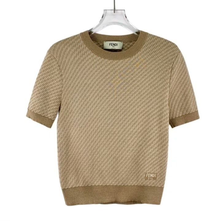 Fendi Fendi 24 Logo Intarsia Wool Knit Short-Sleeve Size S / US 4 / IT 40 - 1 Thumbnail