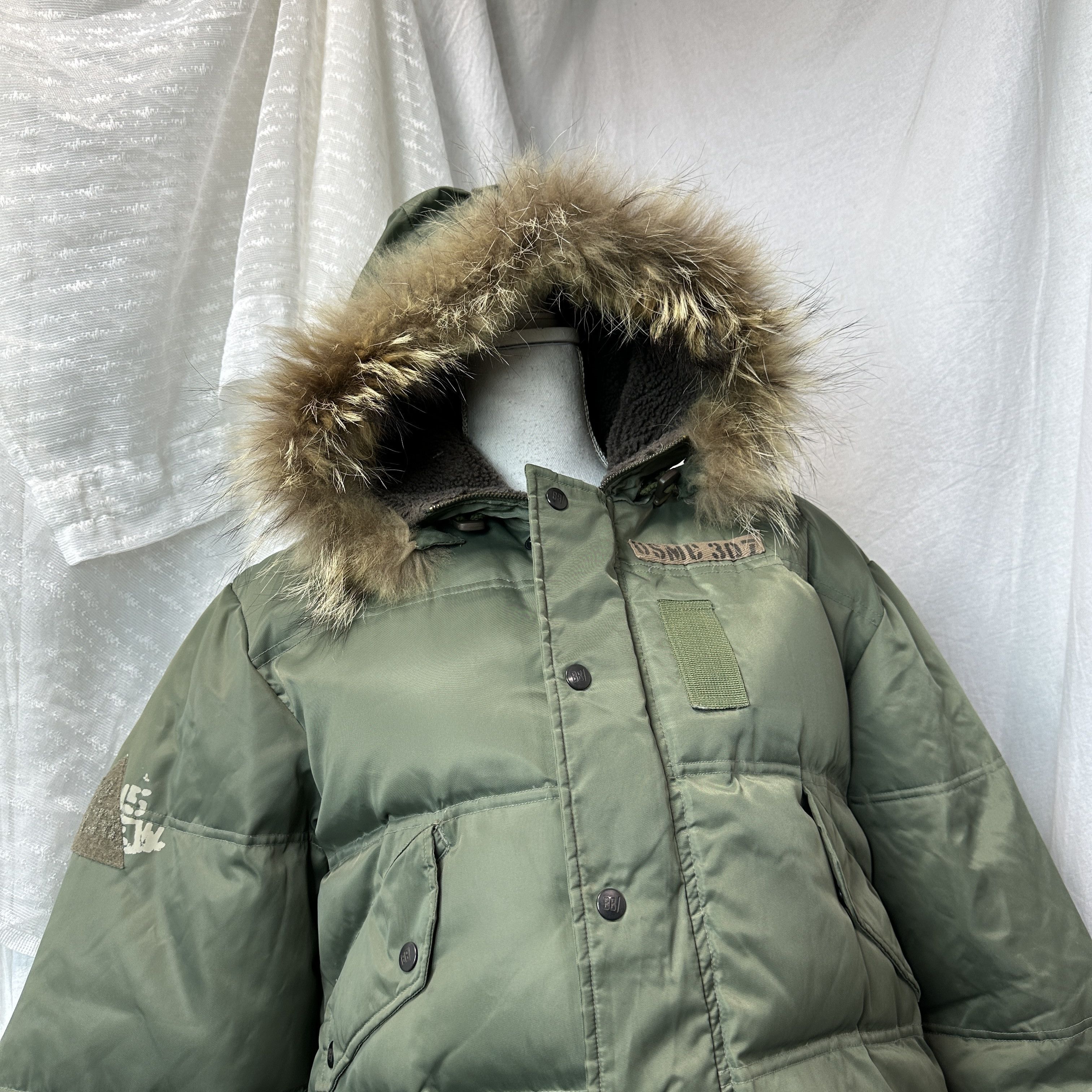 Vintage Vintage Bomb Boogie Real Down Fur Military Bomber Jacket Y2K Size US L / EU 52-54 / 3 - 7 Thumbnail