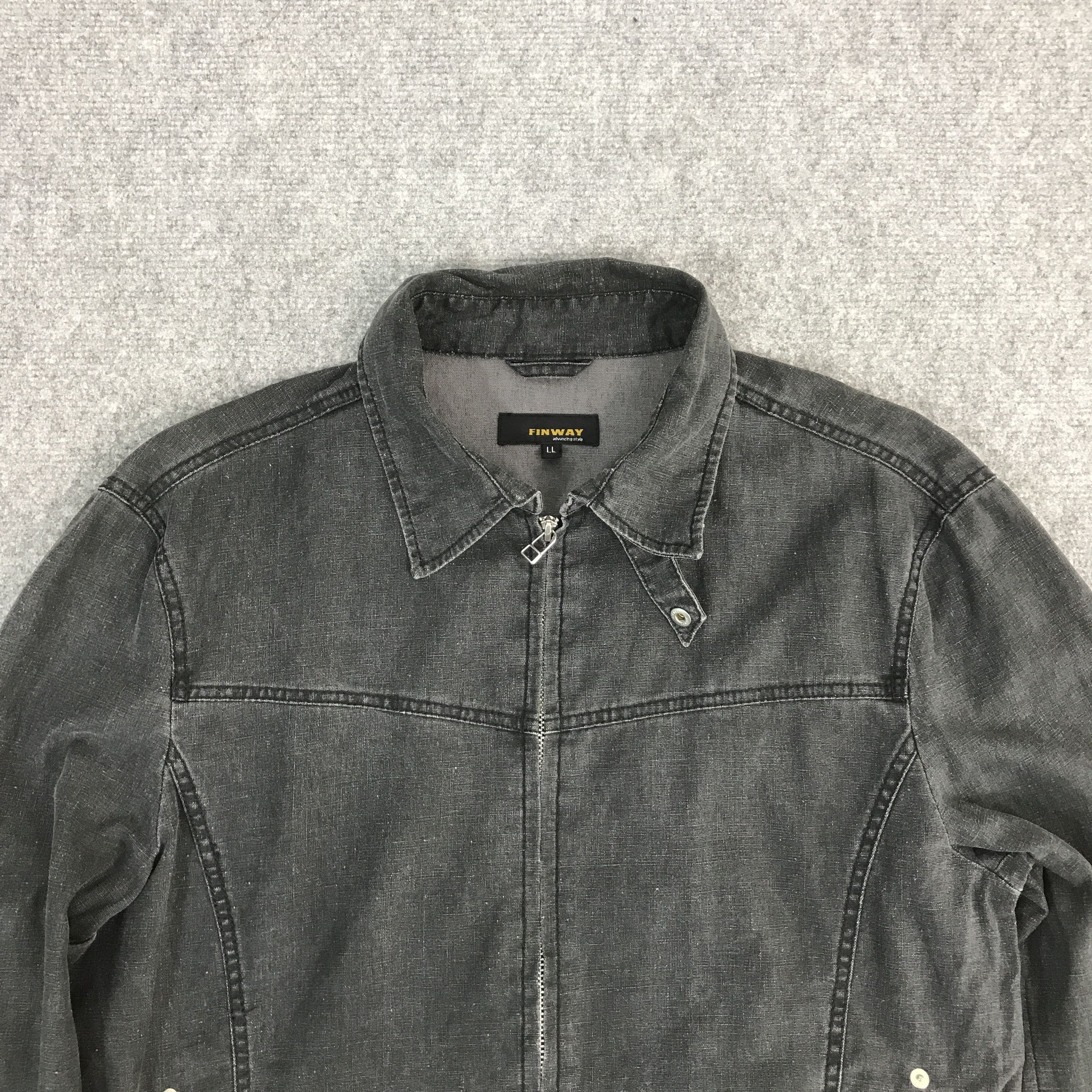 Japanese Brand JAPAN PUNK JACKET BLACK FADED FINWAY ZIPPER JACKET Size US L / EU 52-54 / 3 - 3 Thumbnail