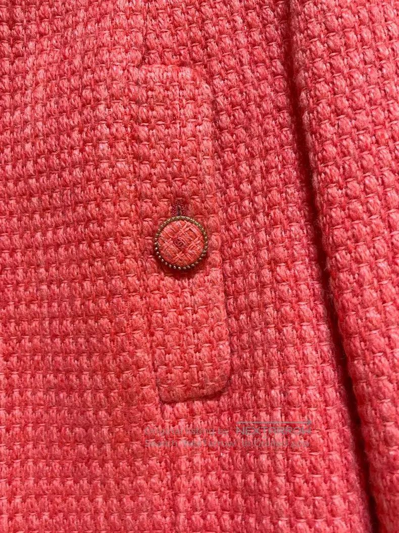 Chanel Chanel Watermelon red colour-blocked tweed hooded jacket Size XXS / US 00 / IT 34 - 3 Thumbnail