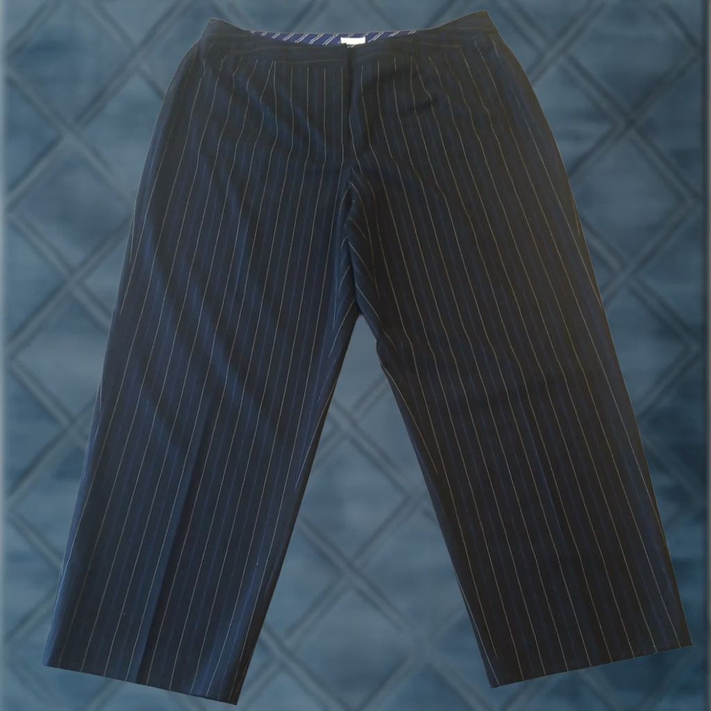 Liz Claiborne Liz Claiborne Audra Striped Pants Womens Size 16P Blue Size 38" / US 16 / IT 52 - 1 Thumbnail