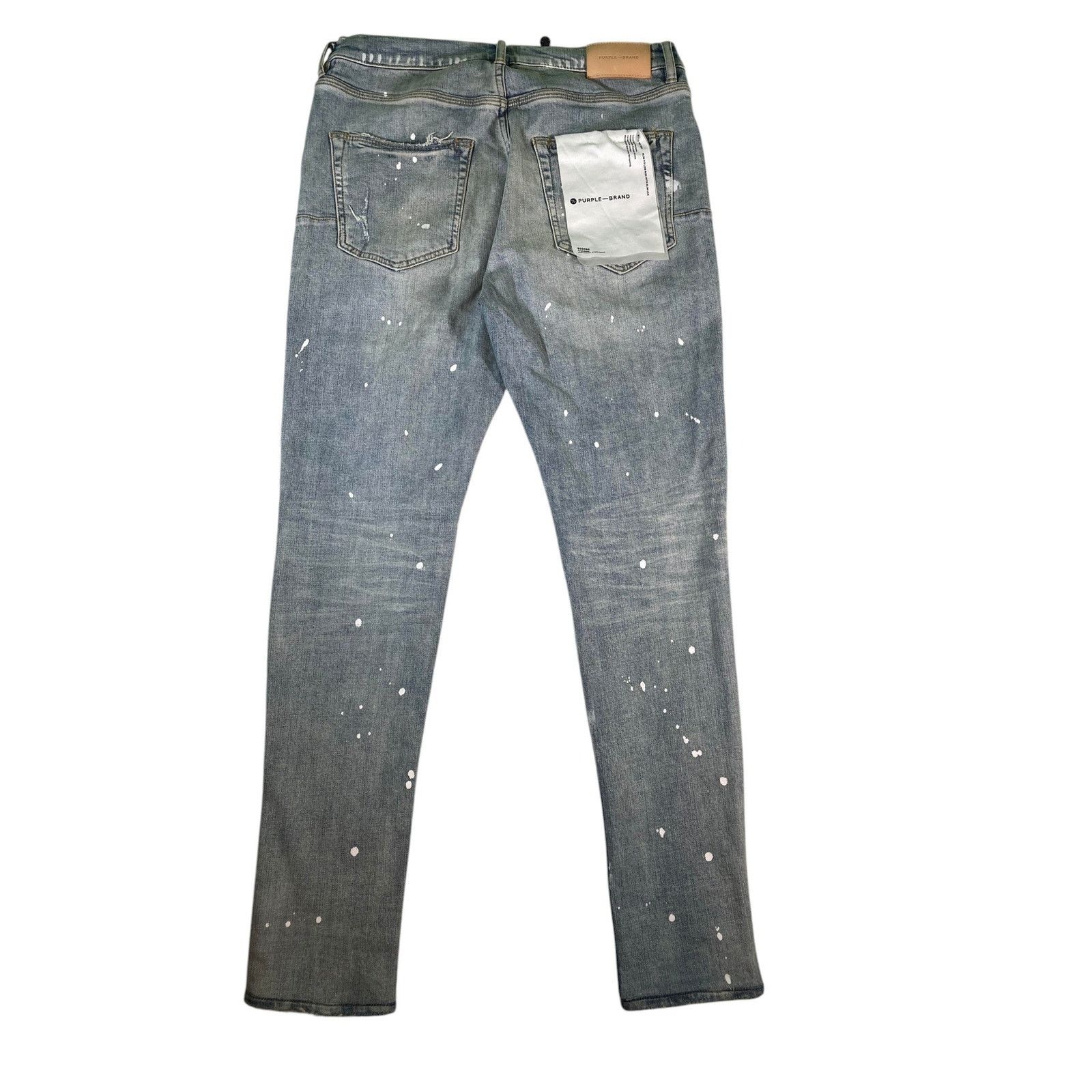 Purple Brand Purple Brand Ripped Splatter Light Wash Jeans Size US 32 / EU 48 - 2 Thumbnail