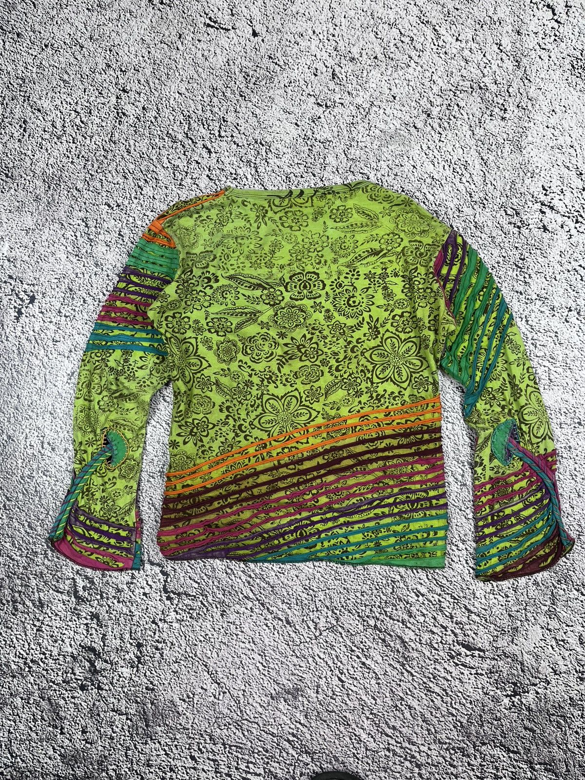 Japanese Brand Vintage Bares Mushroom Acid Green Hippie Top Size M / US 6-8 / IT 42-44 - 8 Thumbnail