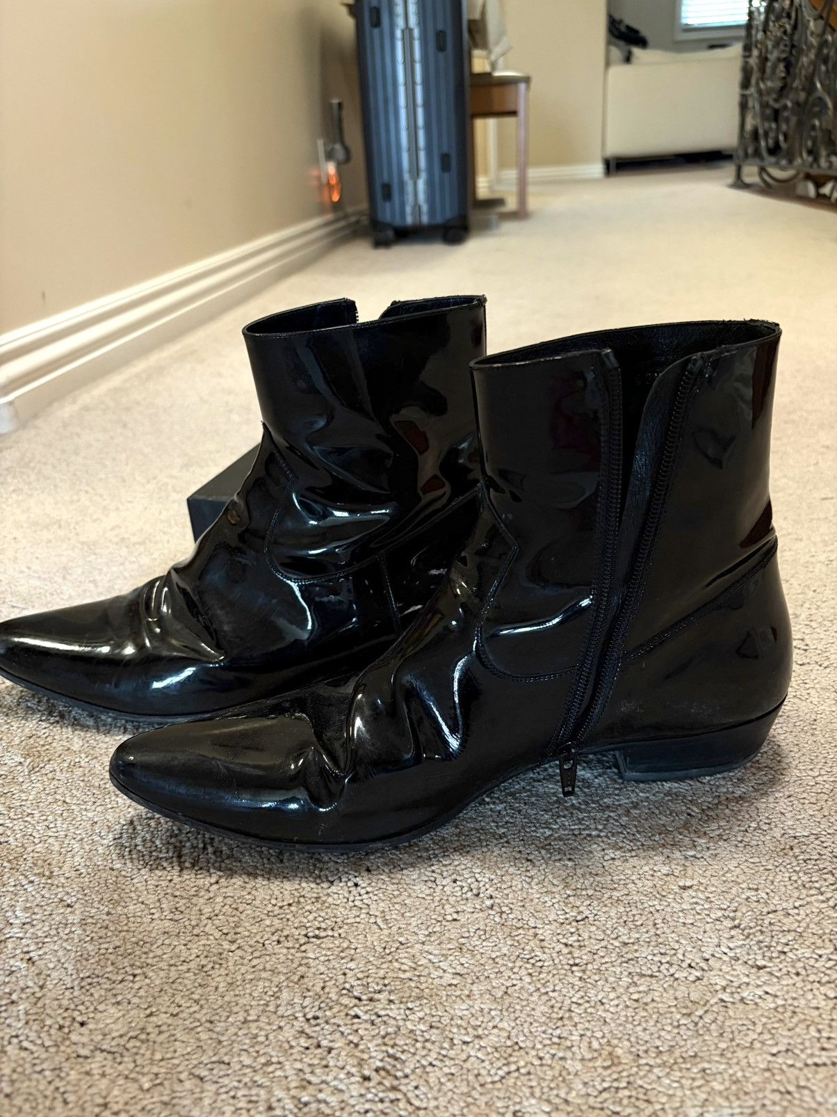 Saint Laurent Paris Saint Laurent Patent Leather Devon boots Size US 10.5 / EU 43-44 - 10 Thumbnail