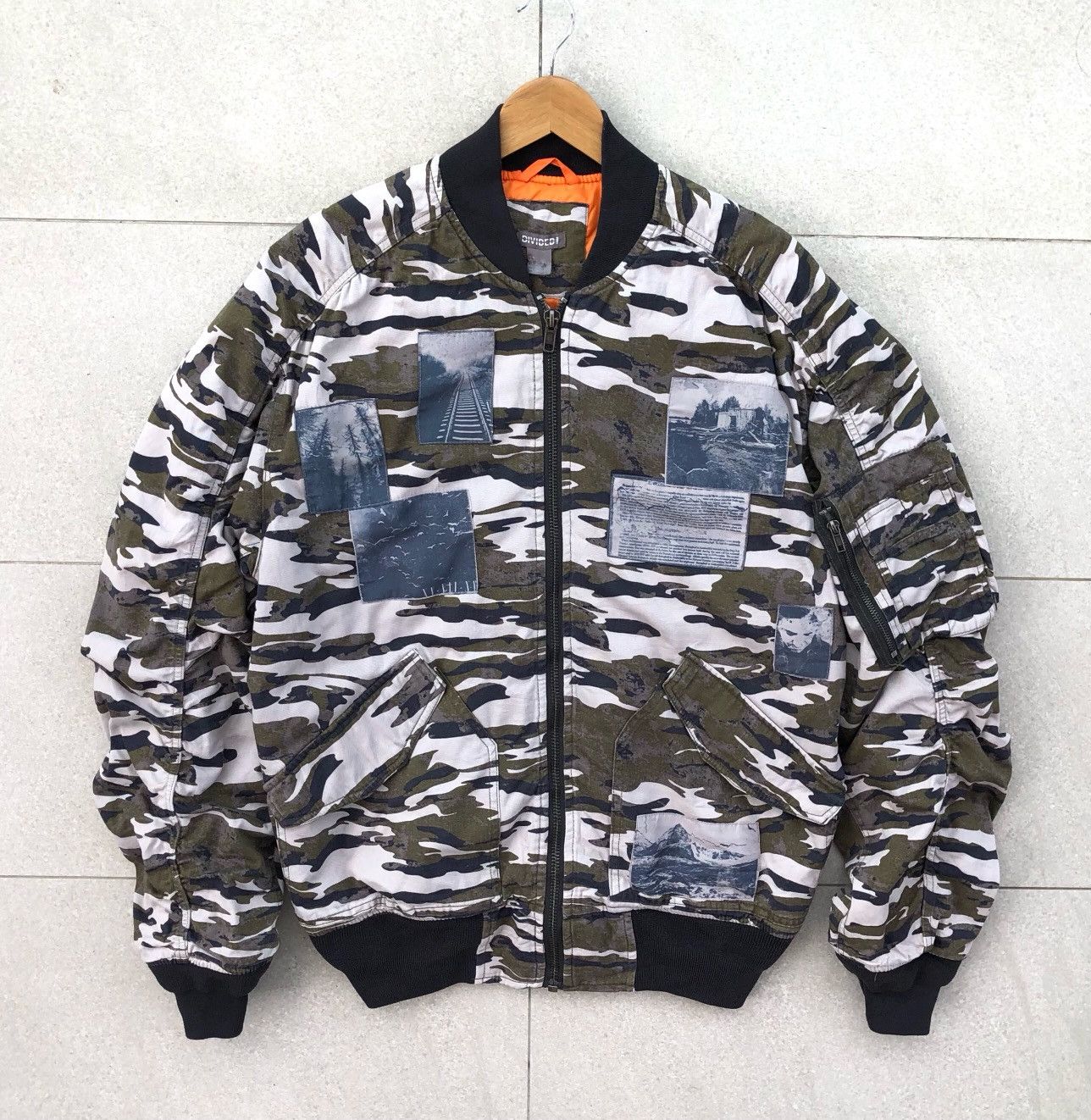 Japanese Brand VTG Divided Camo Bomber Jacket Raf Simons Archive Inspired Size US XL / EU 56 / 4 - 1 Thumbnail