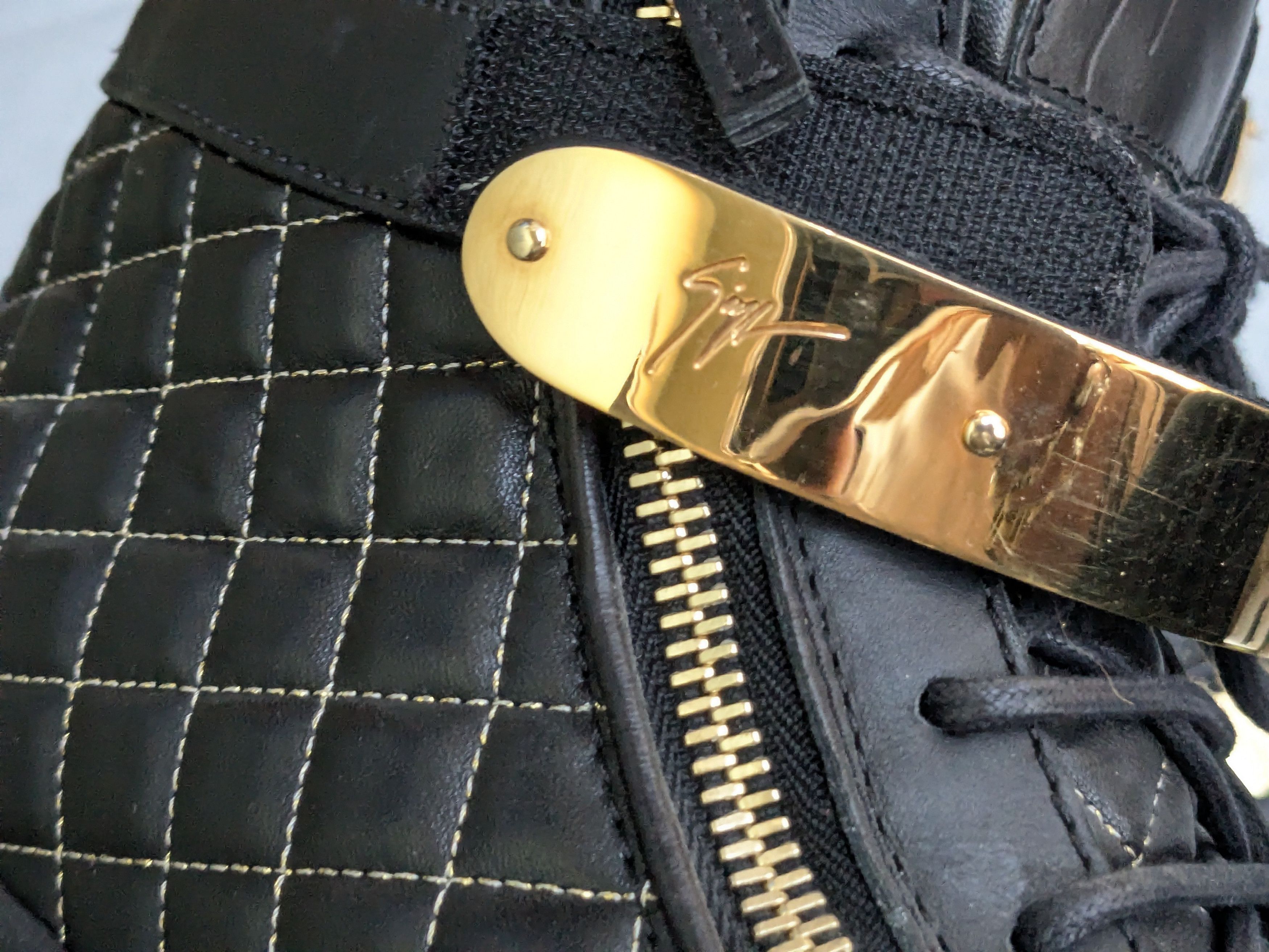 Giuseppe Zanotti Giuseppe Zanotti Sneakers Black Gold 13 46 High Tops Leather Size US 13 / EU 46 - 5 Thumbnail