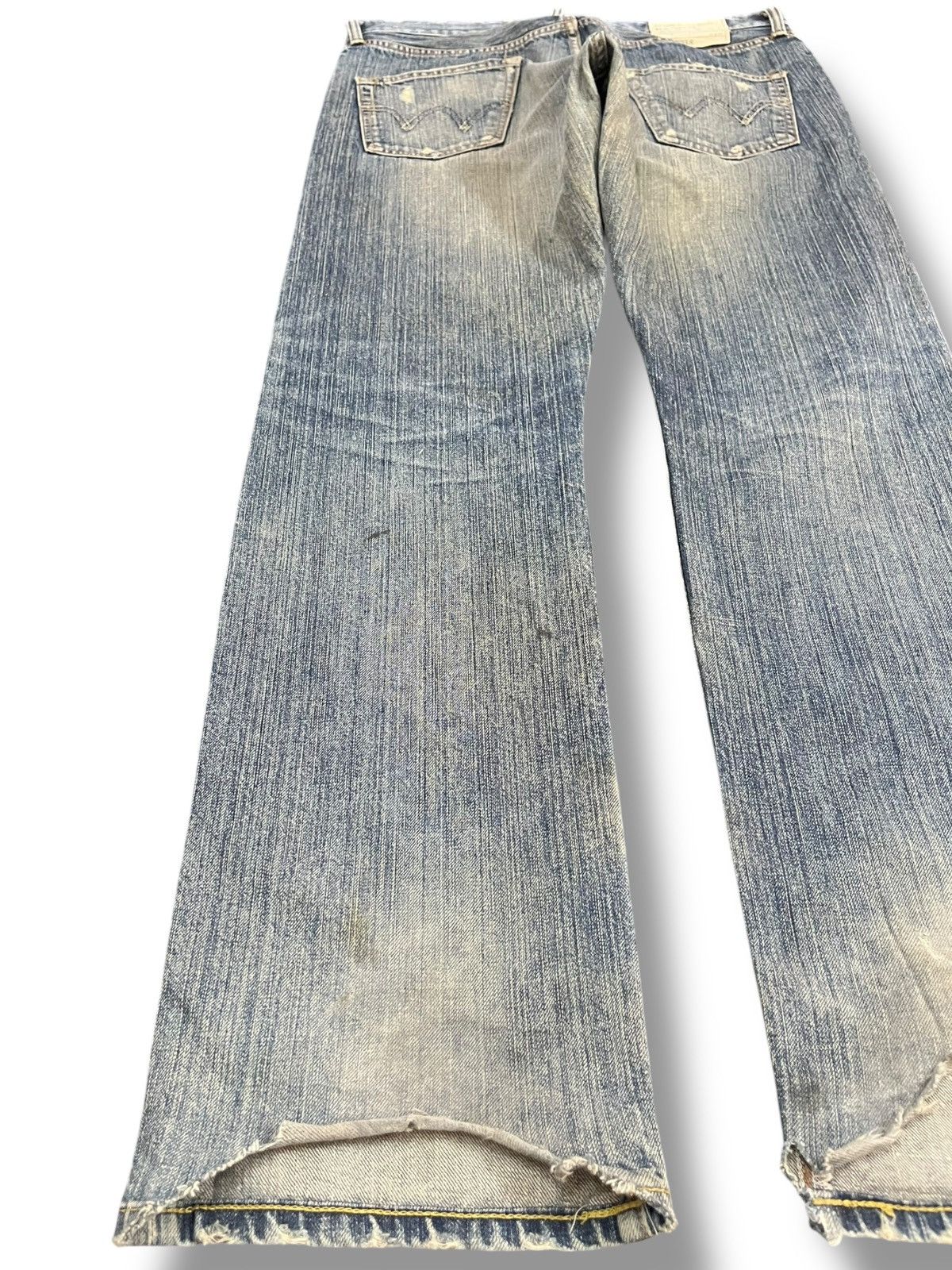 Beauty Beast × Edwin Vintage Edwin 503 R Mudwash Distressed Denim Size US 35 - 7 Thumbnail