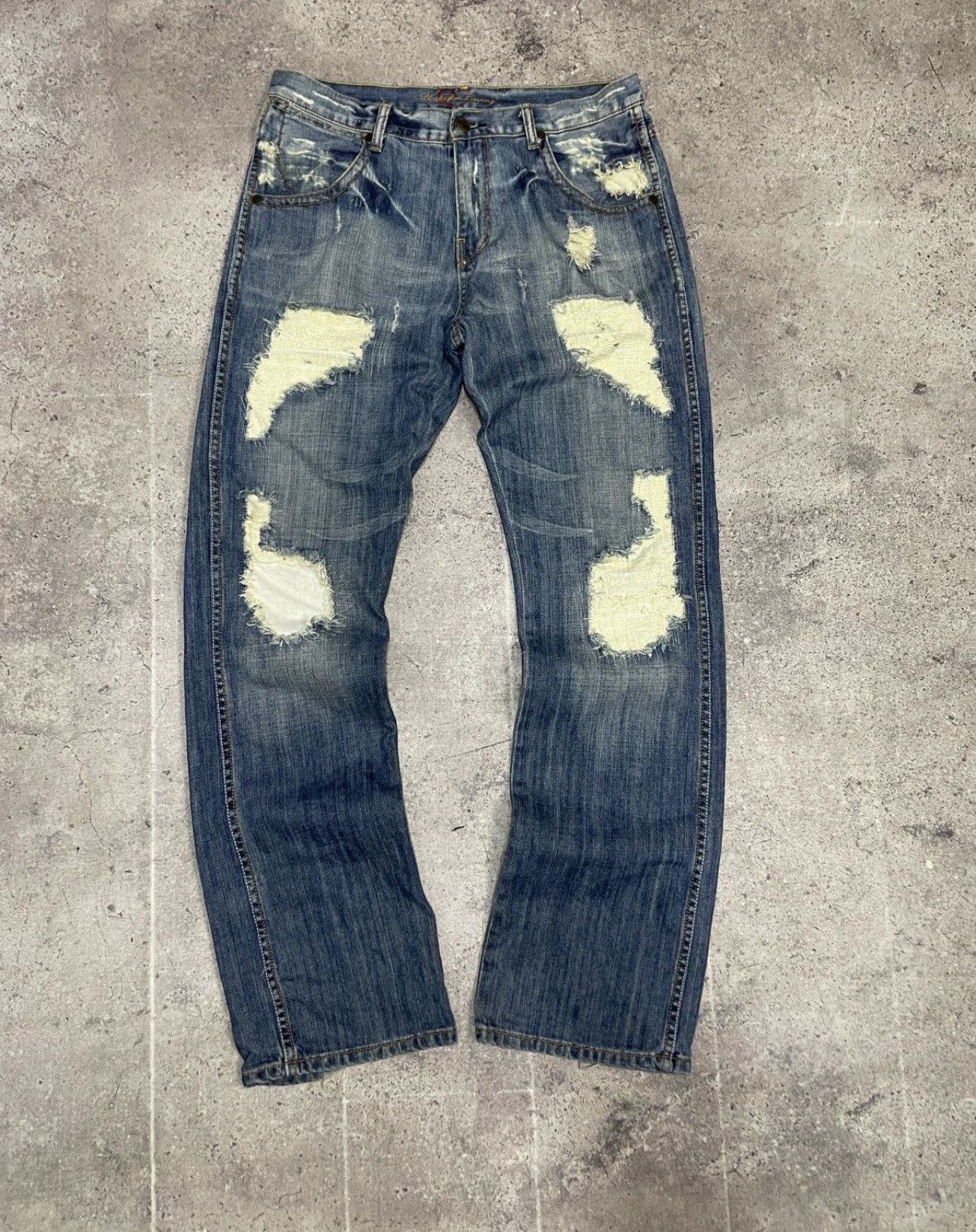 G-Star Vintage 00s Junya Watanabe Style Distressed Jeans Pants Size US 32 / EU 48 - 2 Thumbnail