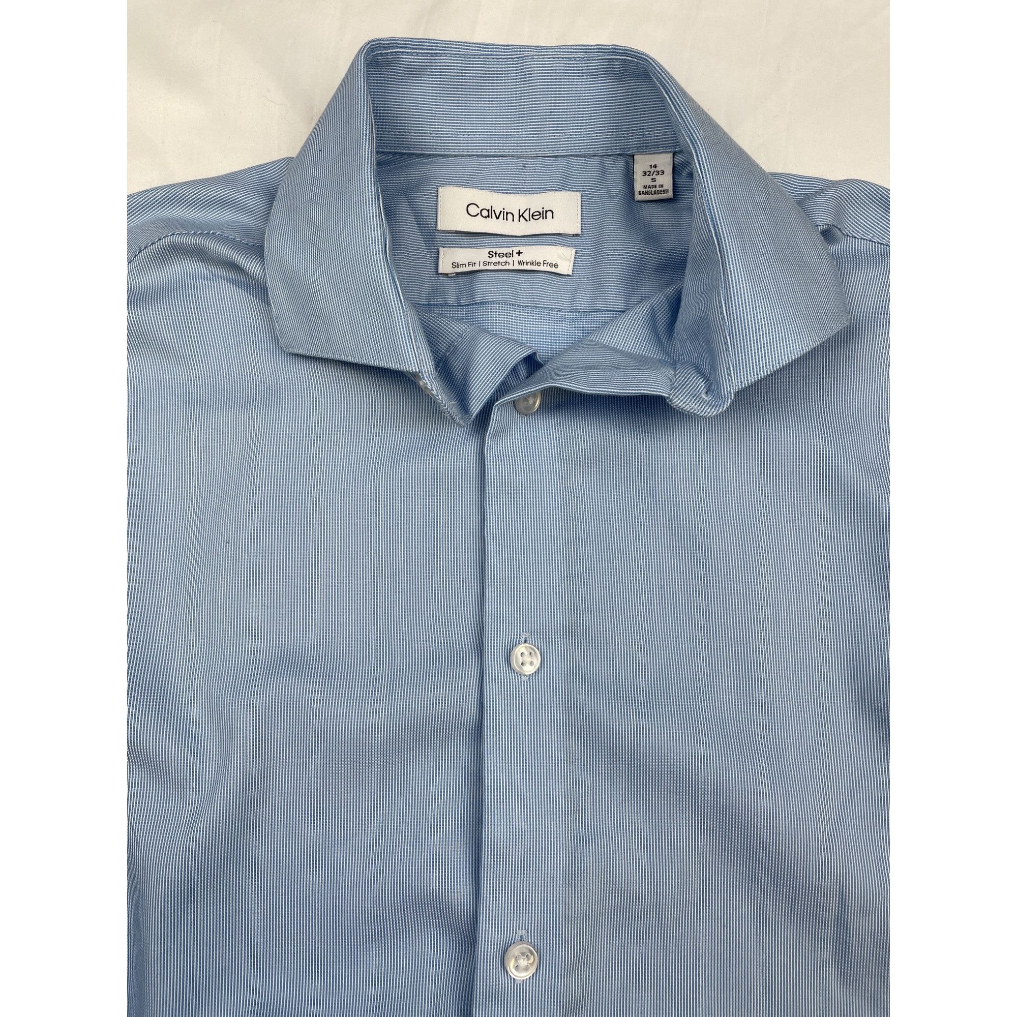 Calvin Klein Calvin Klein Men's Blue Button Up Shirt Slim, Stretch Size S Size US S / EU 44-46 / 1 - 5 Thumbnail