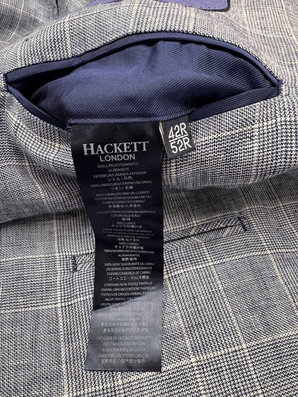 Hackett Hackett London Men Linen Suit Slim Fit Grey Size L Size 36R - 7 Thumbnail