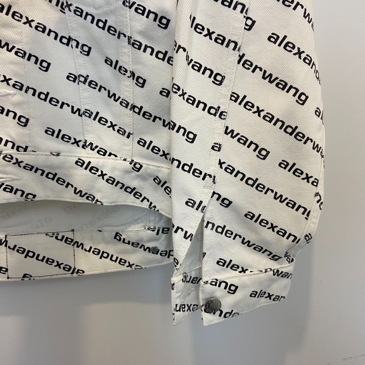 Alexander Wang Alexander Wang White Logo-Print Back-Drape Bomber Jacket (Si Size US XS / EU 42 / 0 - 5 Thumbnail