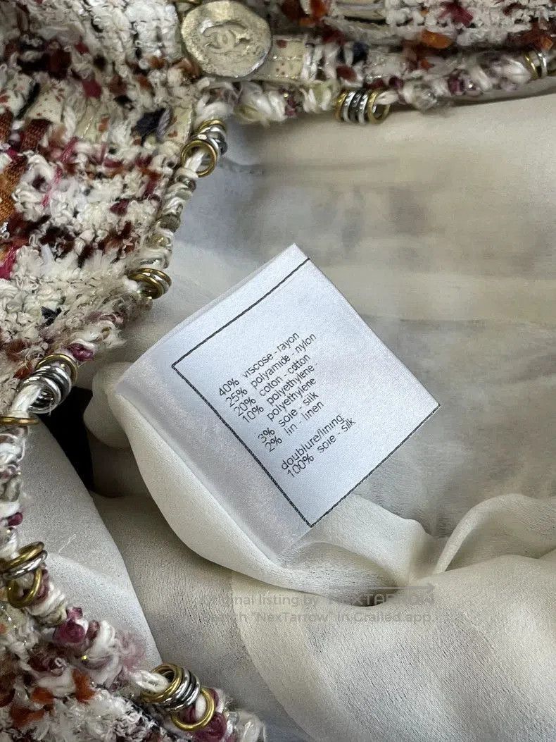 Chanel Chanel Tweed Floral Metal Ring Jacket. Size US M / EU 48-50 / 2 - 7 Thumbnail