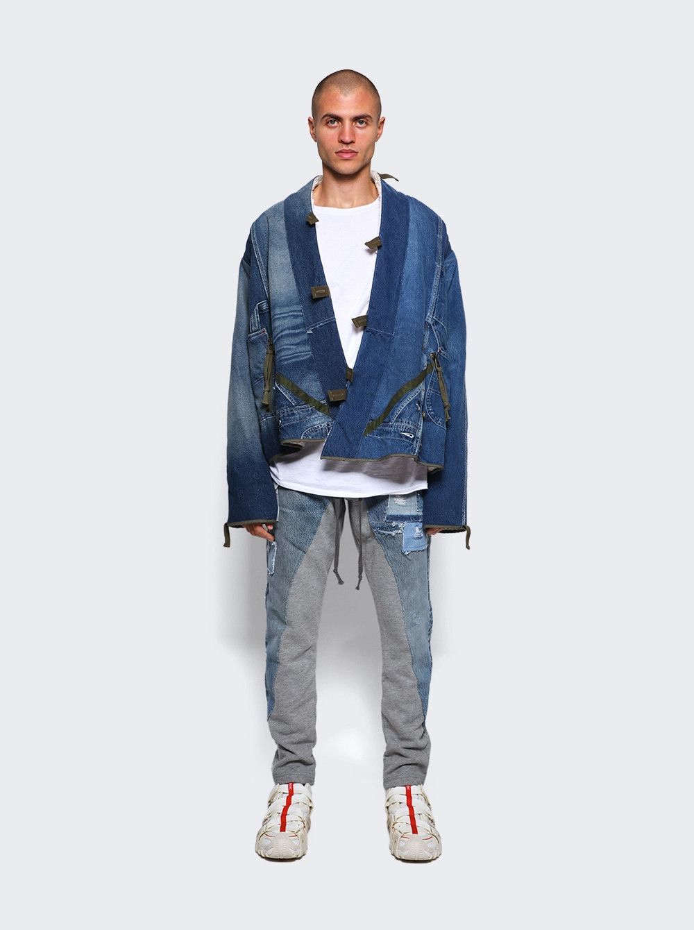 Image of $1625 NWT Greg Laurent Overall Ivory Sherpa Gl1 XL (Size4) in Denim, Men's