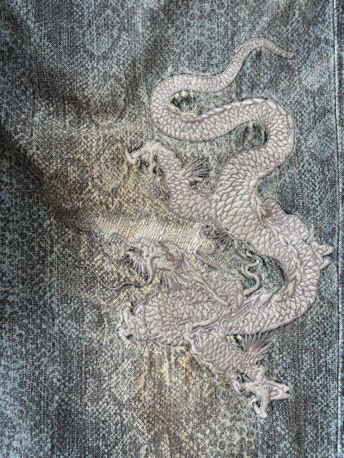 JNCO Vintage Japanese Karakuri Dragon Skin Embroidery Jeans Size US 44 / EU 60 - 5 Thumbnail