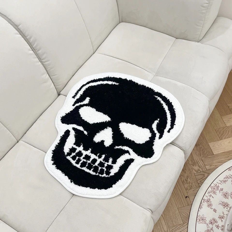 Vintage Skull Bath Mat Tufted Rug Gothic Size ONE SIZE - 4 Thumbnail