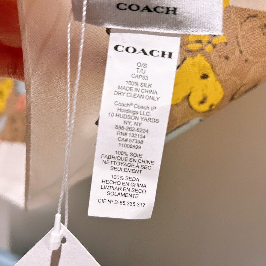 Coach NWT Coach Signature Butterfly Print Silk Square Scarf CAP53 Size ONE SIZE - 2 Thumbnail