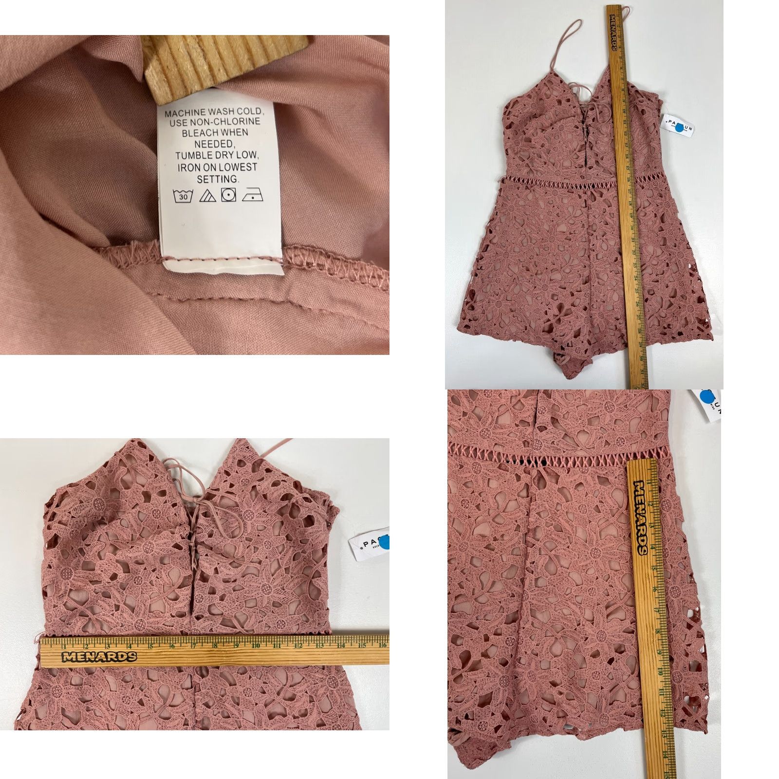 Vintage NWT Kendall & Kylie Women's Romper Lace Floral Mauve Sz M Size 32" / US 10 / IT 46 - 9 Thumbnail