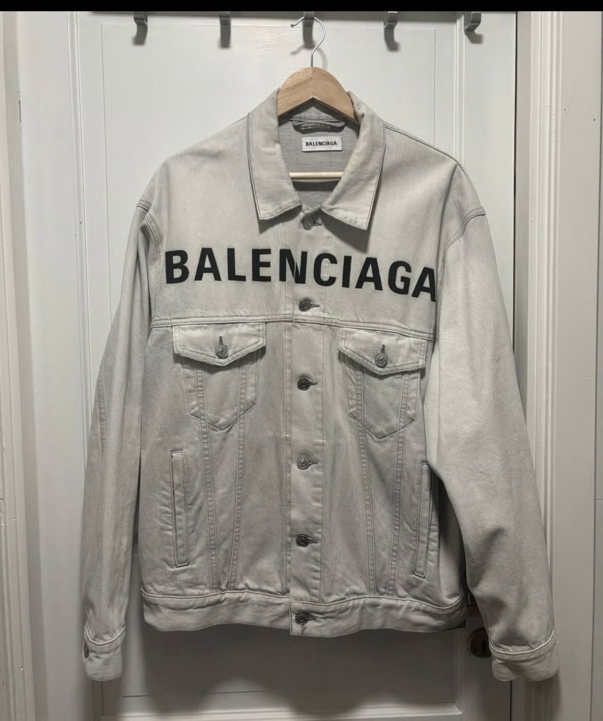 Balenciaga Balenciaga front logo denim jakke( Size US L / EU 52-54 / 3 - 1 Thumbnail