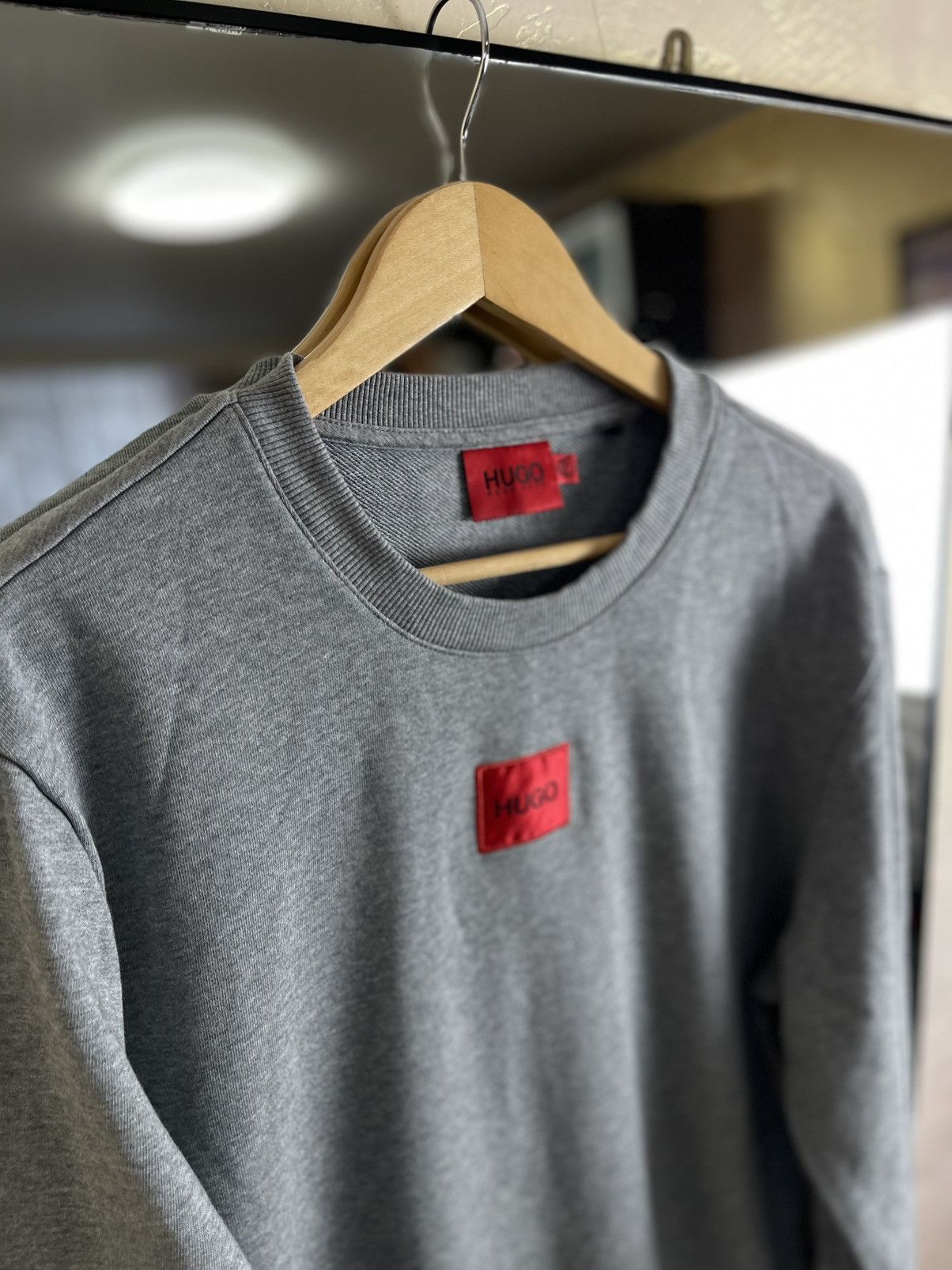 Hugo Boss HUGO Red Patch Diragol 212 Premium Cotton Grey Sweatshirt Size US XL / EU 56 / 4 - 2 Thumbnail