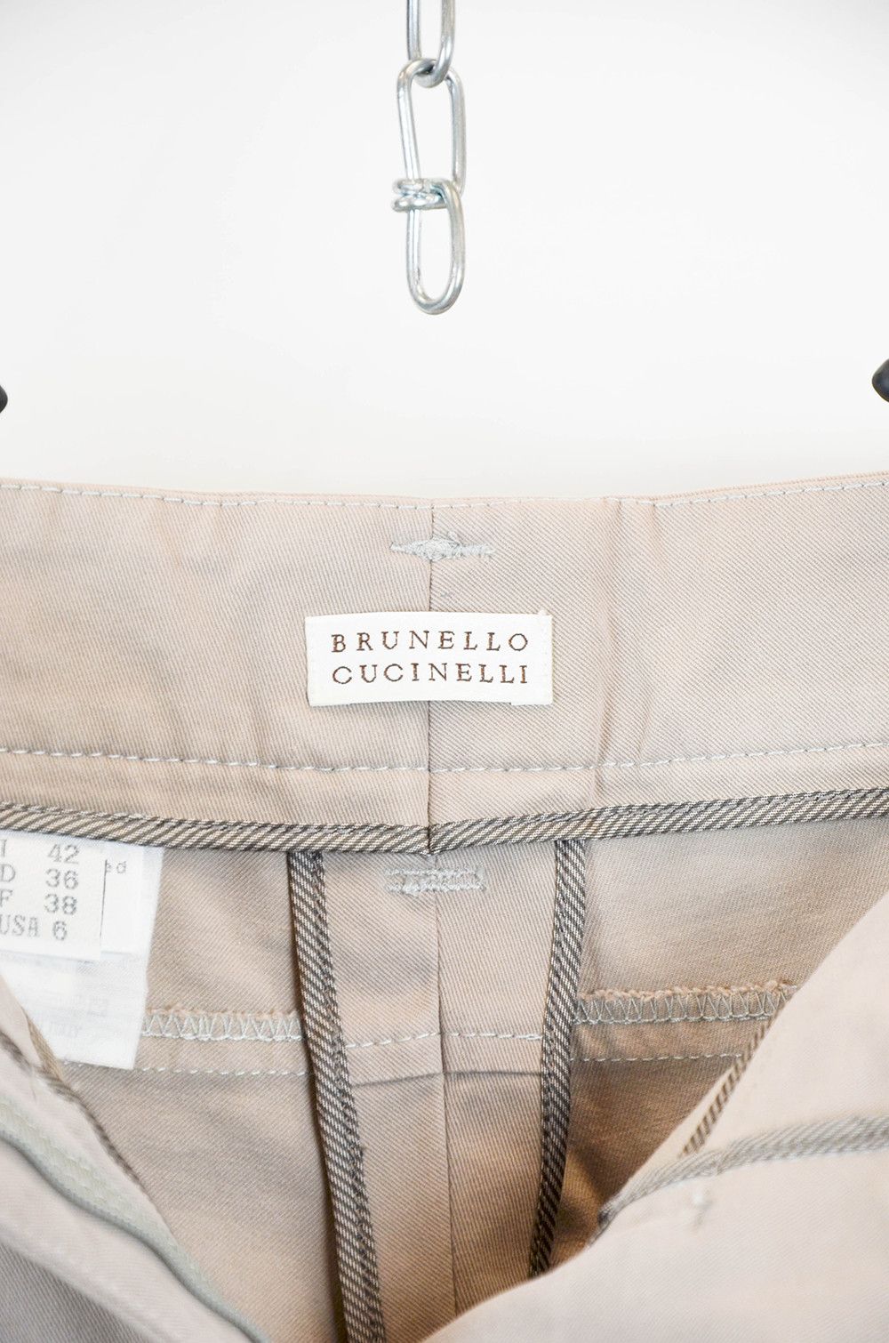 Brunello Cucinelli BRUNELLO CUCINELLI Beige Pants - 42 Size 28" / US 6 / IT 42 - 8 Thumbnail