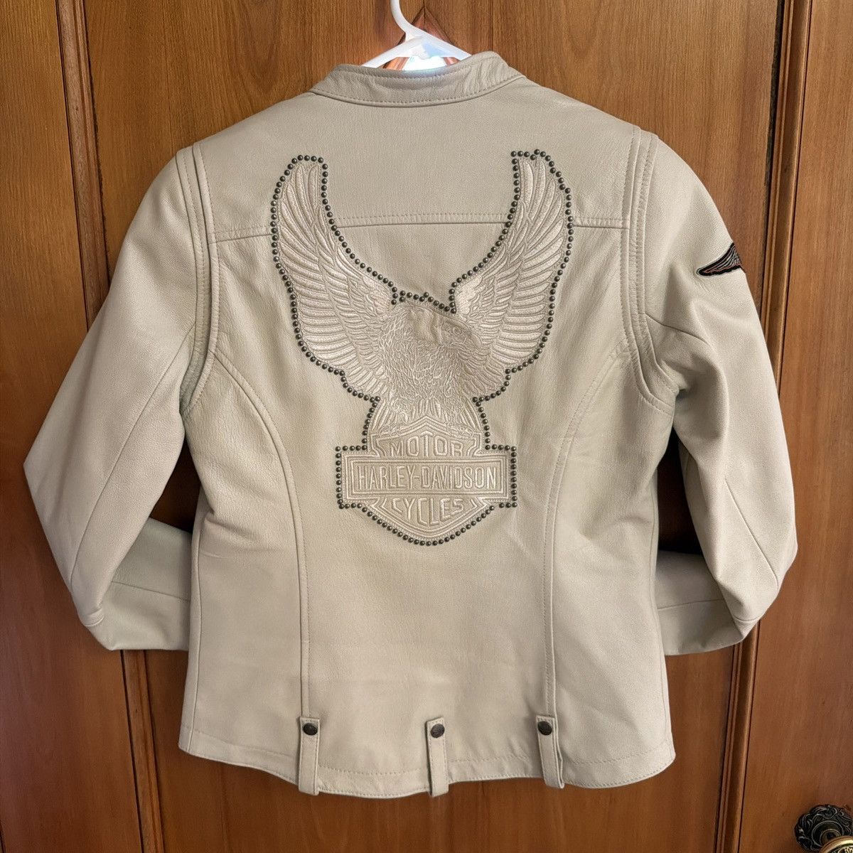 Harley Davidson Harley Davidson Ivory Motorcycle Eagle Leather Jacket Size S / US 4 / IT 40 - 2 Thumbnail