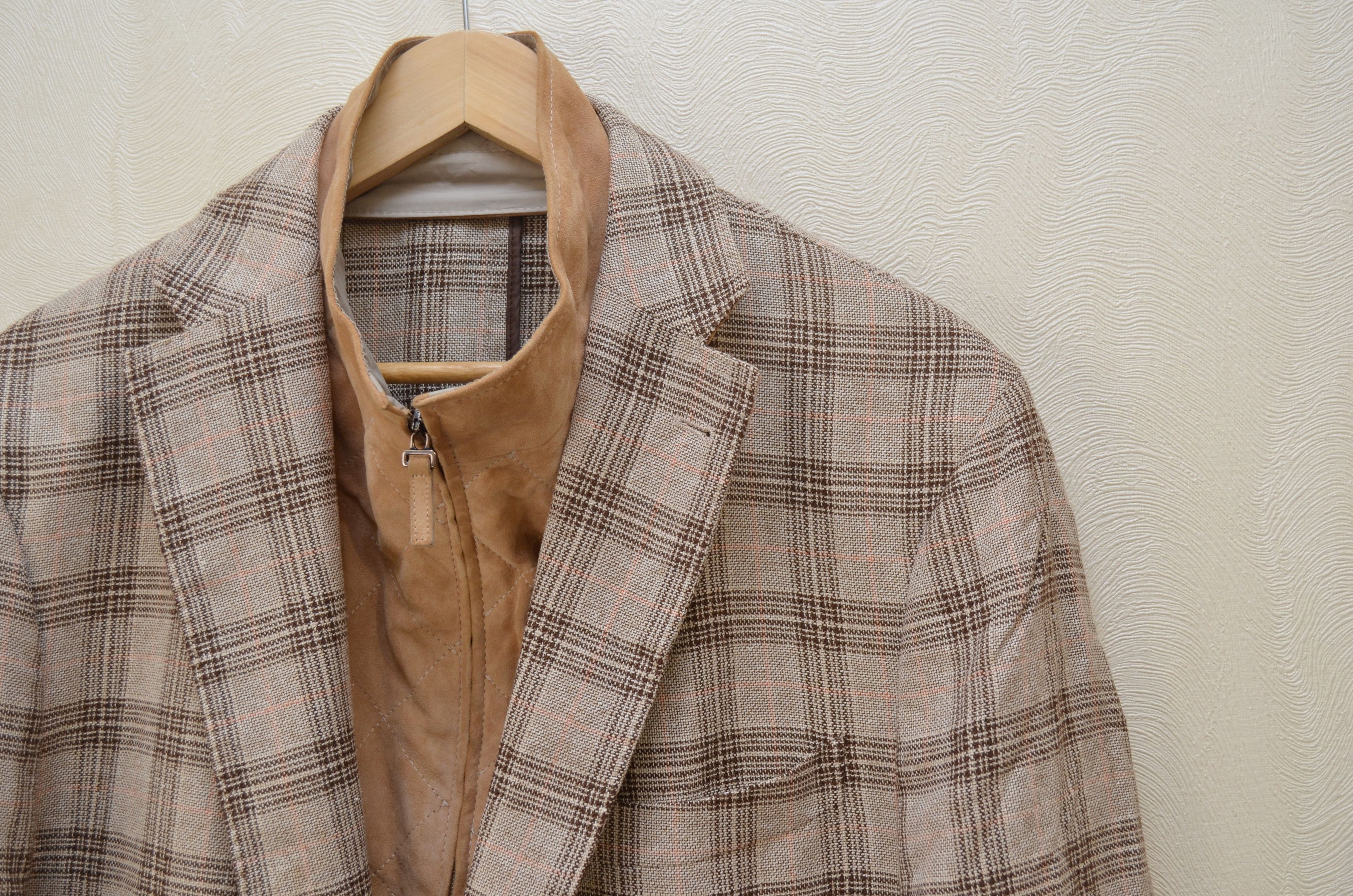 Designer × Faconnable Faconnable Blazer Jacket Unlined Check Wool EU58 US48 Size 48R - 3 Thumbnail