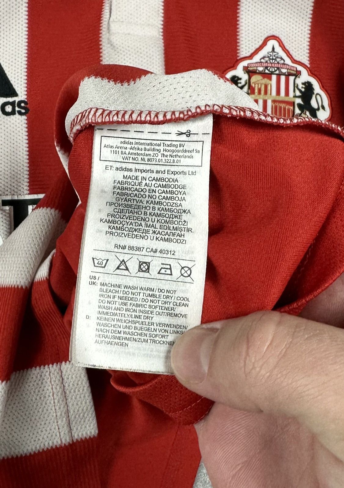 Adidas Adidas Sunderland Fc 2018/19 Home Soccer Jersey Size US L / EU 52-54 / 3 - 11 Thumbnail