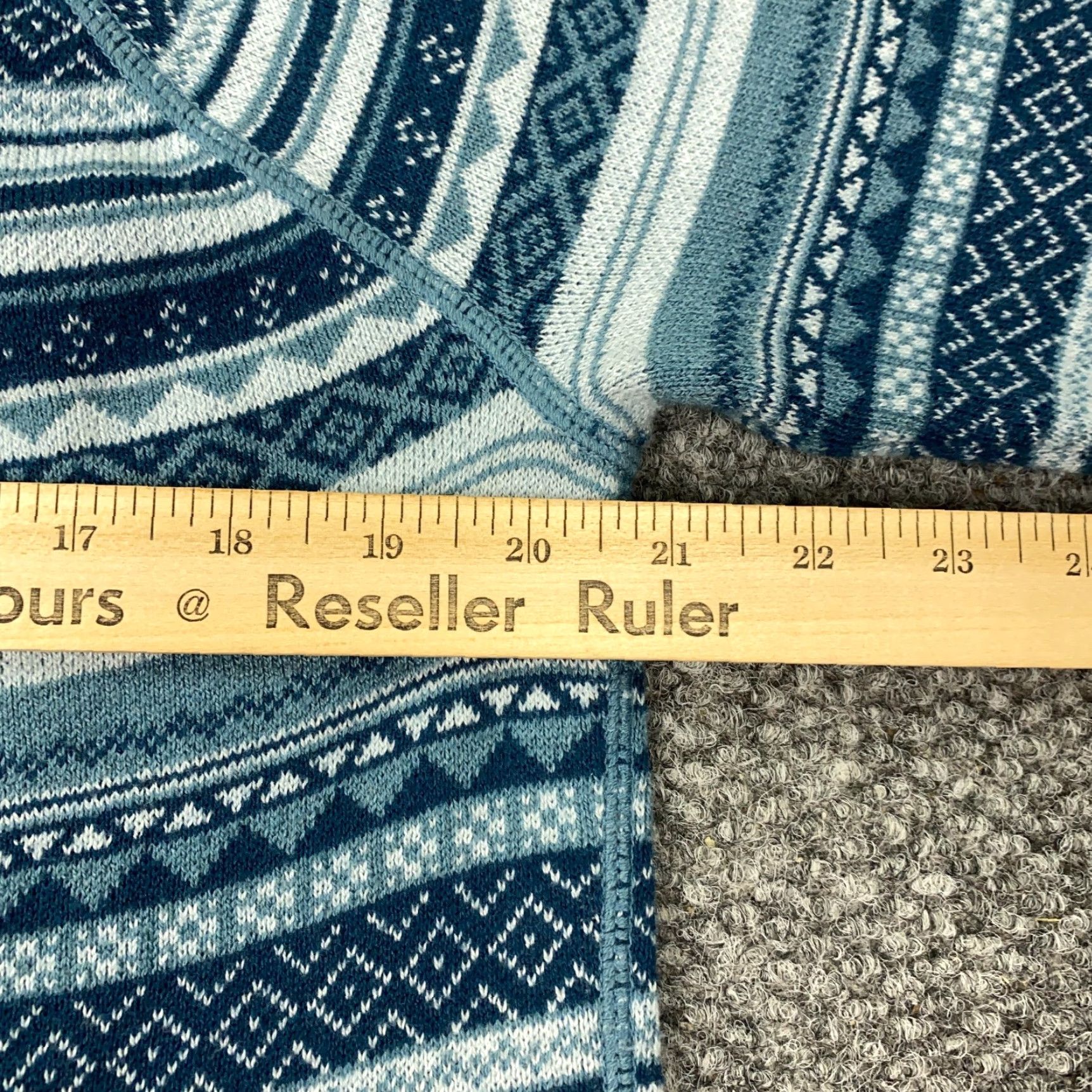 Eddie Bauer Eddie Bauer Sweater Womens Large Blue Fair Isle Striped 1/4 Zip Mock Neck Pullover Casual Size L / US 10 / IT 46 - 7 Thumbnail