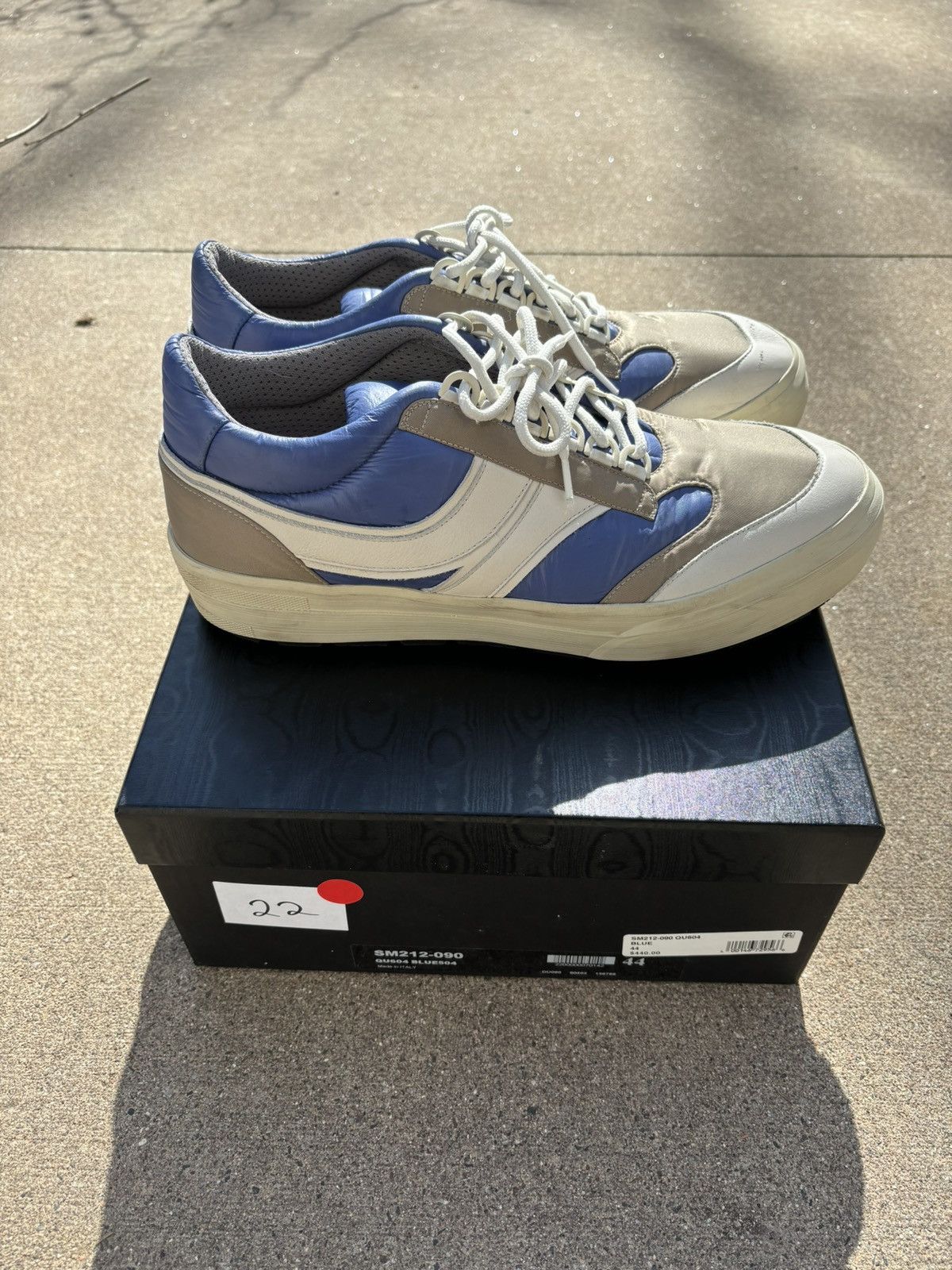 image of Dries Van Noten Sneakers Leather Puffer Nylon Blue, Men's (Size 11)