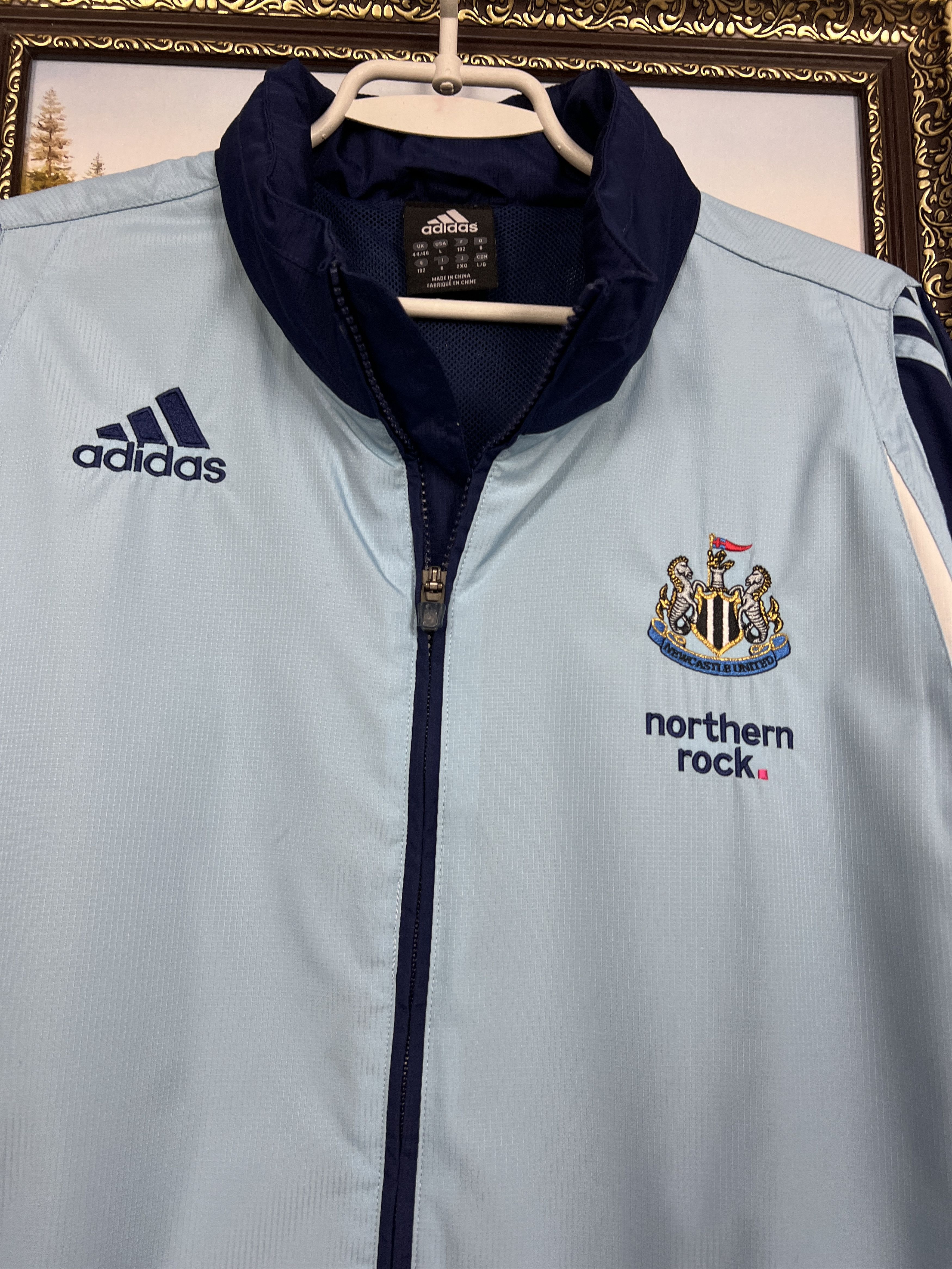 Adidas Newcastle United Football Jacket Soccer Track Top Zip Sz XL Size US XL / EU 56 / 4 - 3 Thumbnail