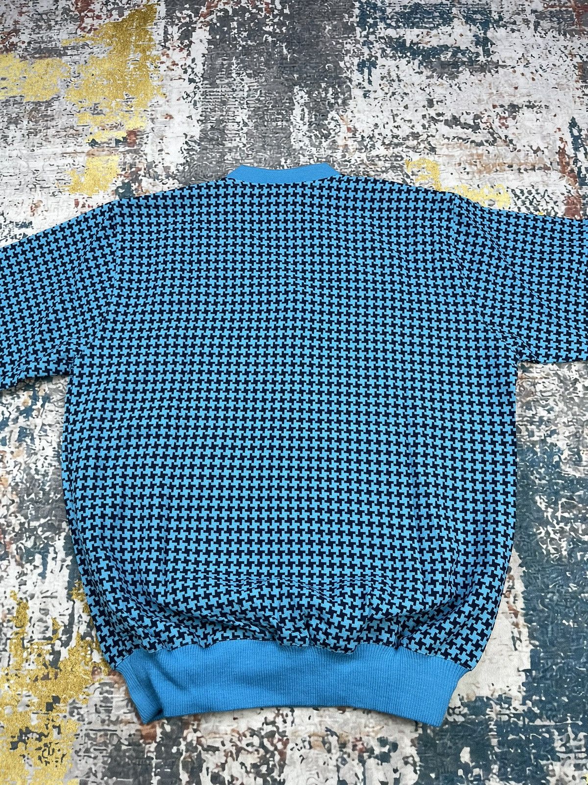 Dunlop Vintage DUNLOP Vivid Blue V-Neck Sweater Size US M / EU 48-50 / 2 - 5 Thumbnail