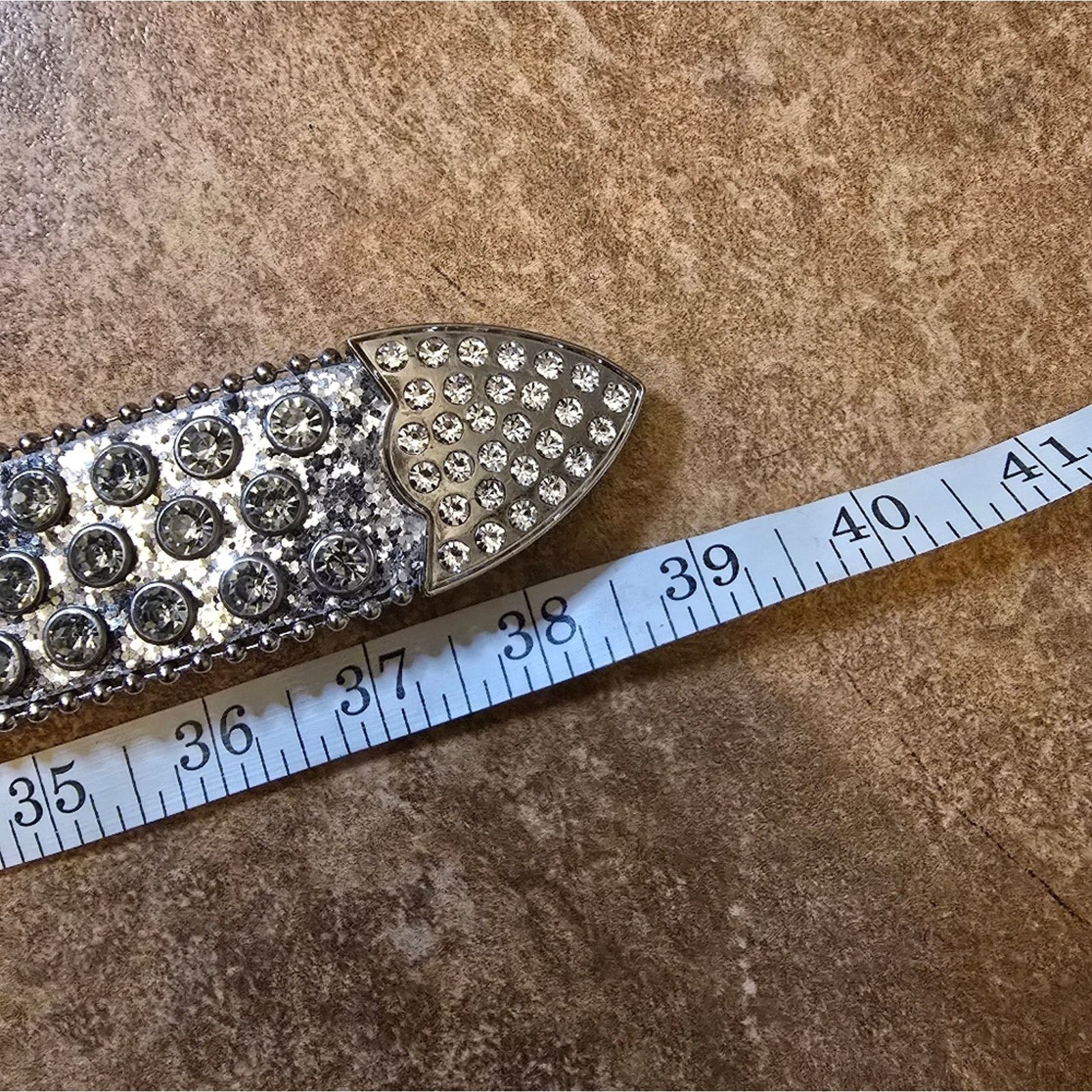Other Silver Diamond Studded | RBS | 39 Rhinestone Belt Size ONE SIZE - 3 Thumbnail
