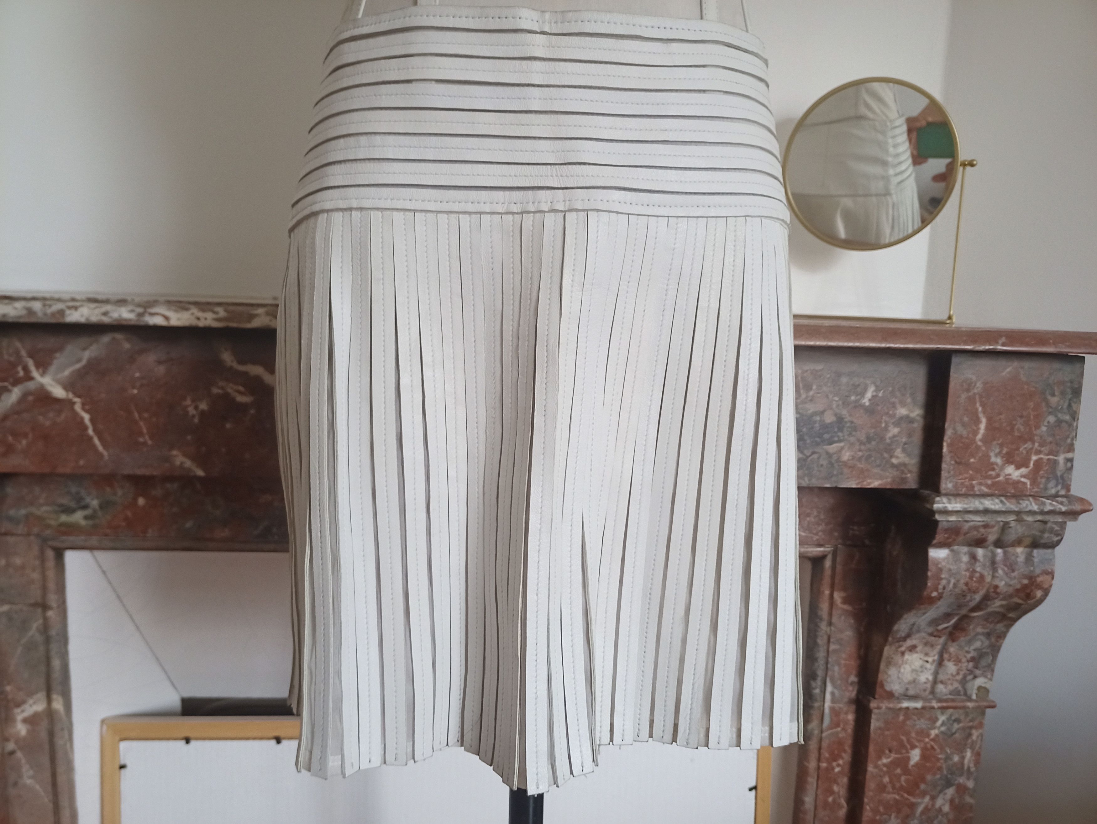 Japanese Brand × Jitrois Jean-Claude Jitrois leather and silk suit skirt bustier Size XS / US 0-2 / IT 36-38 - 8 Thumbnail