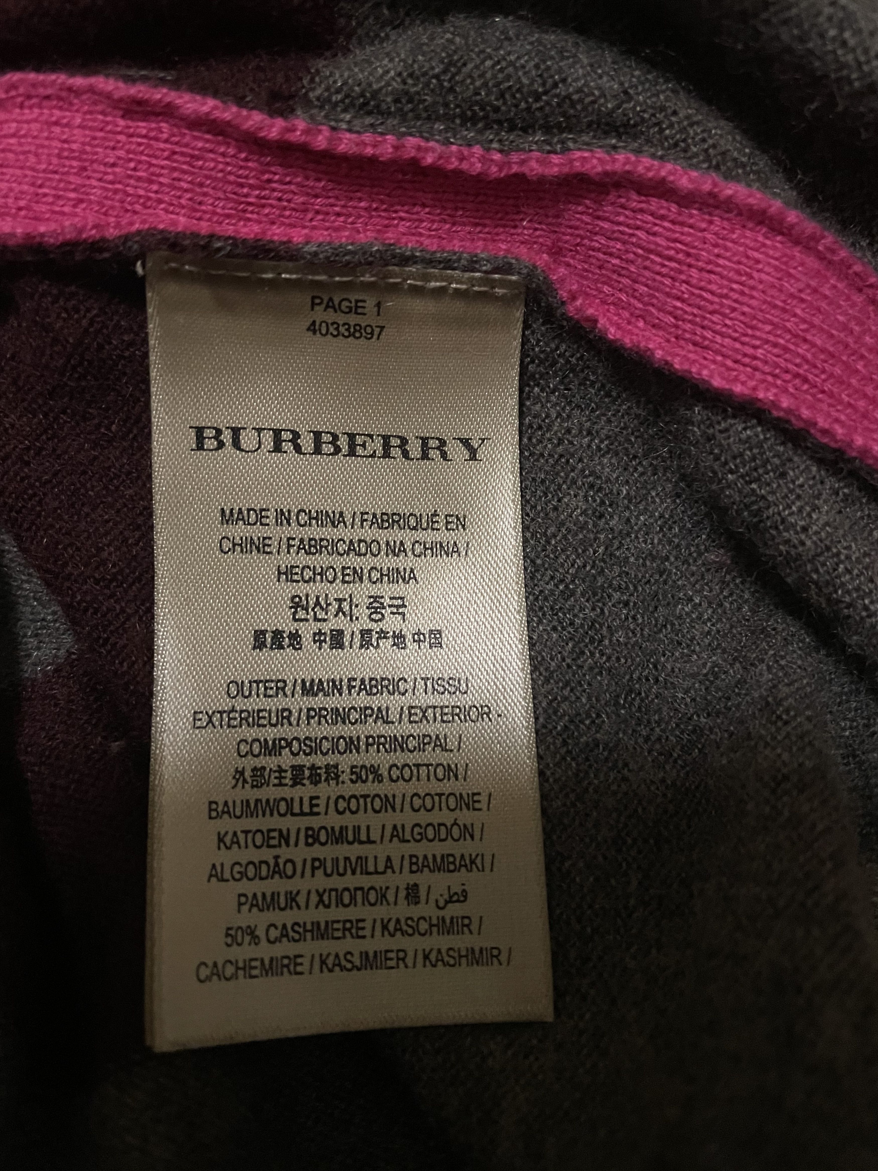 Burberry BURBERRY striped plaid cardigan, size M Size US M / EU 48-50 / 2 - 6 Thumbnail