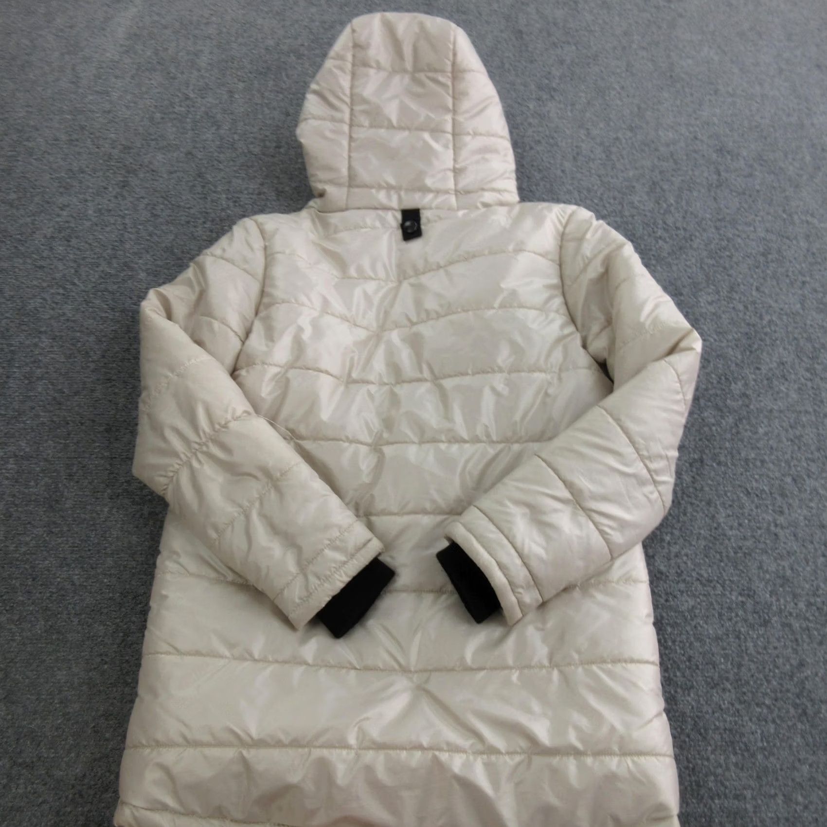 Stutterheim Stutterheim Coat Womens XXS Beige Quilted Hooded Puffer Full Zip Warm Insulated Size XXS / US 00 / IT 34 - 7 Thumbnail