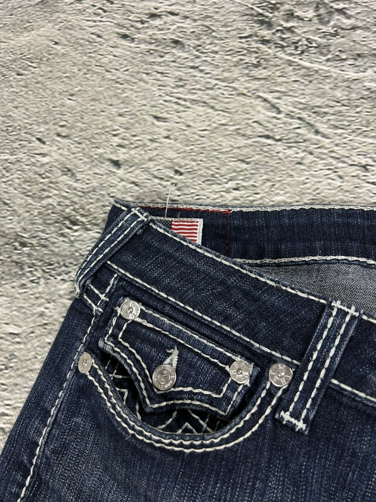 True Religion True Religion jeans flared vintage navy blue Billy white Size 30" / US 8 / IT 44 - 7 Thumbnail