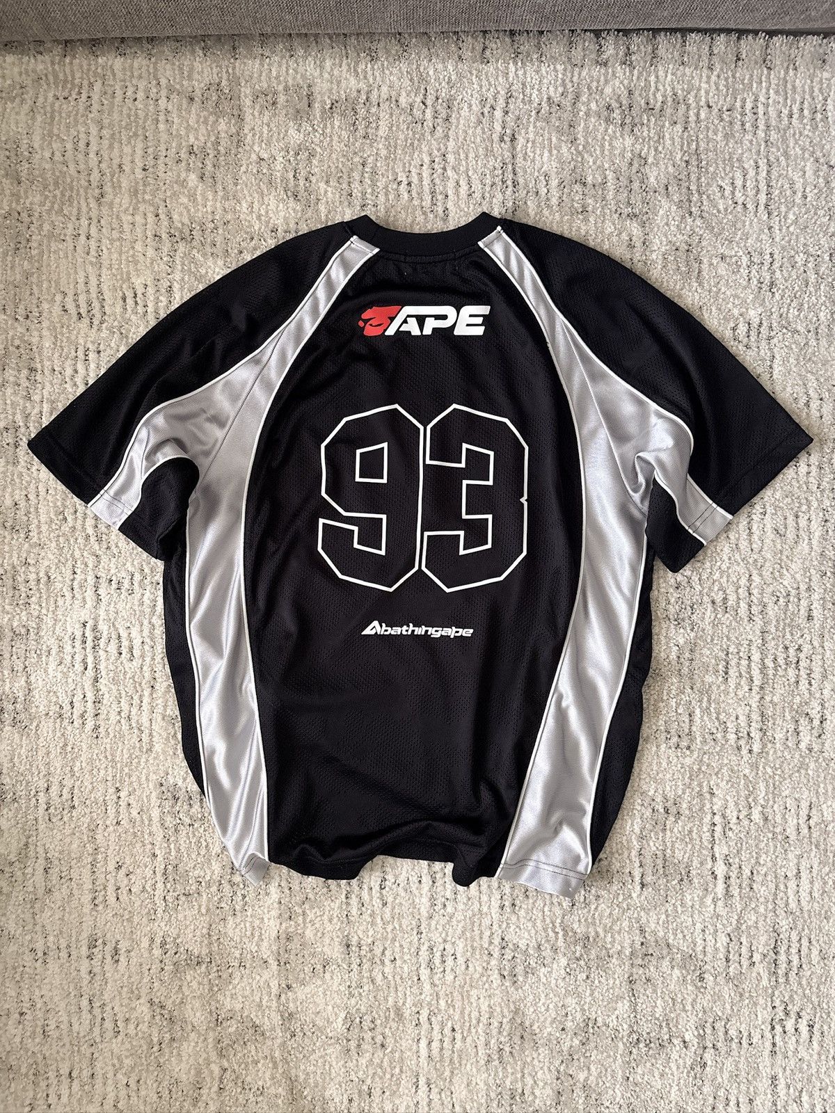 Bape BAPE Black Solid Camo Jacquard Multilogo Football Jersey Size US S / EU 44-46 / 1 - 2 Thumbnail
