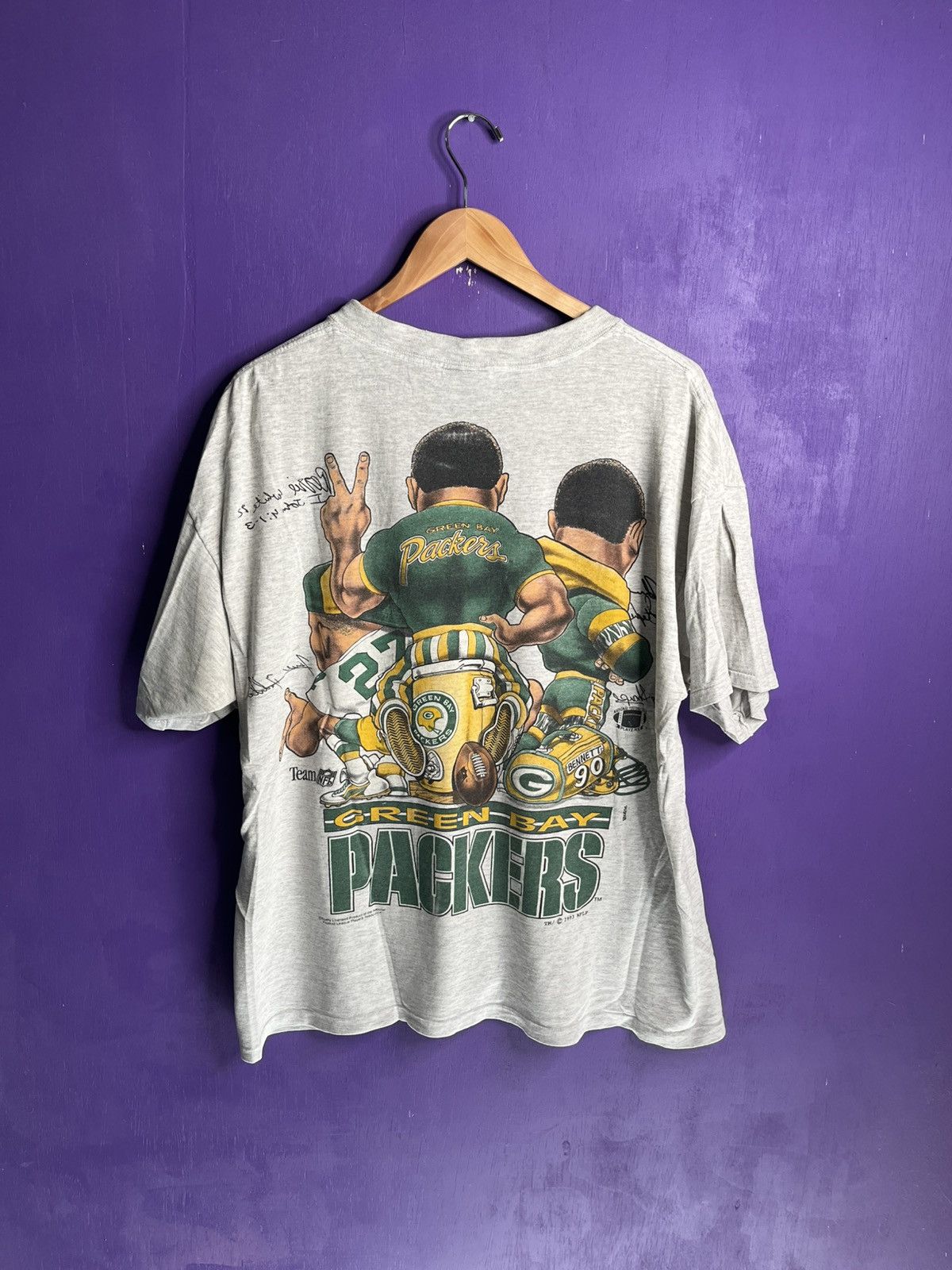 NFL × Vintage Vintage 1993 Green Bay packers star players t-shirt Size US XXL / EU 58 / 5 - 2 Thumbnail