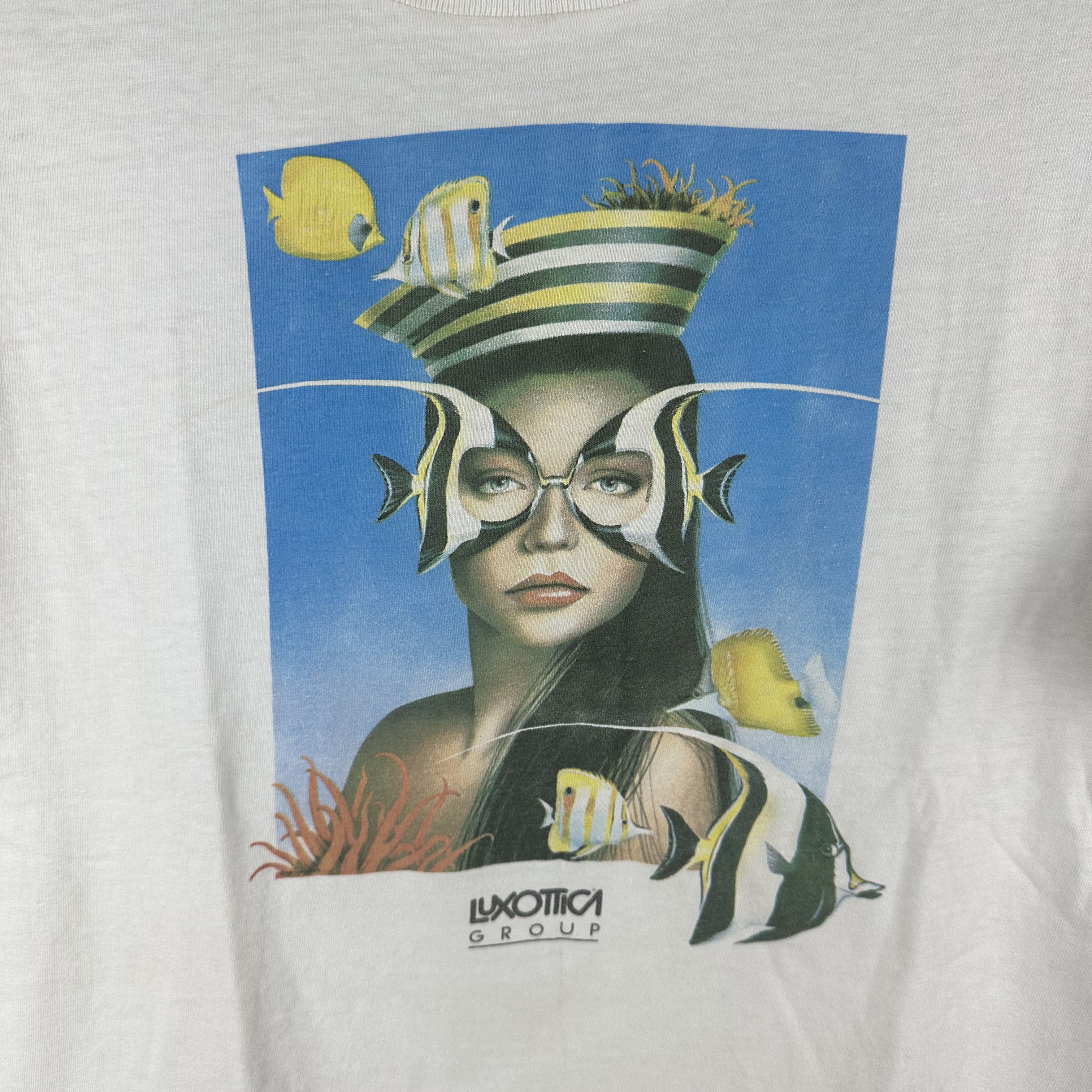 Vintage 90s Luxottica Group Glasses Promo Single Stitch T-Shirt Size US M / EU 48-50 / 2 - 2 Thumbnail