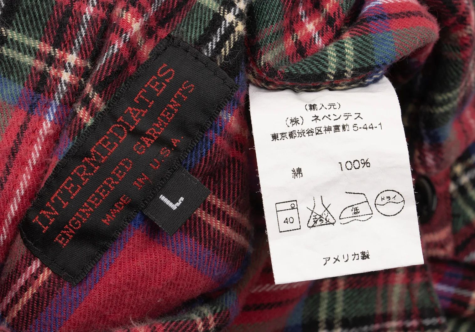 Engineered Garments Tartan Check Flannel Shirt in Red and Blue, Size L Size US L / EU 52-54 / 3 - 14 Thumbnail